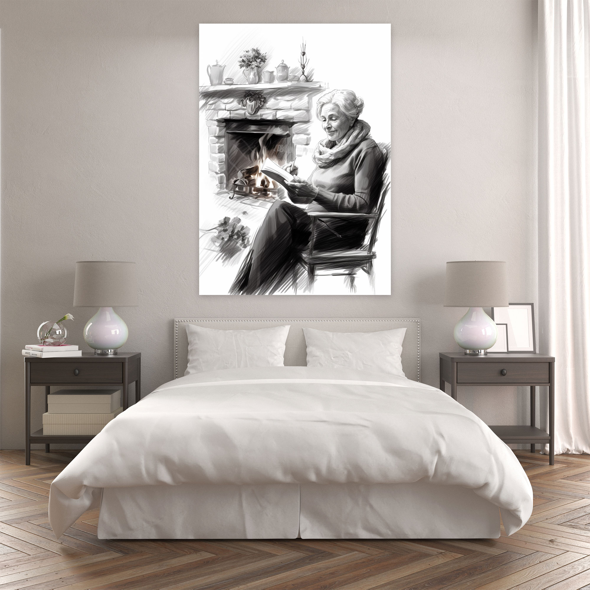 Old Peoples Wall Art - Old Peoples, Canvas, Relaxation, Warmth