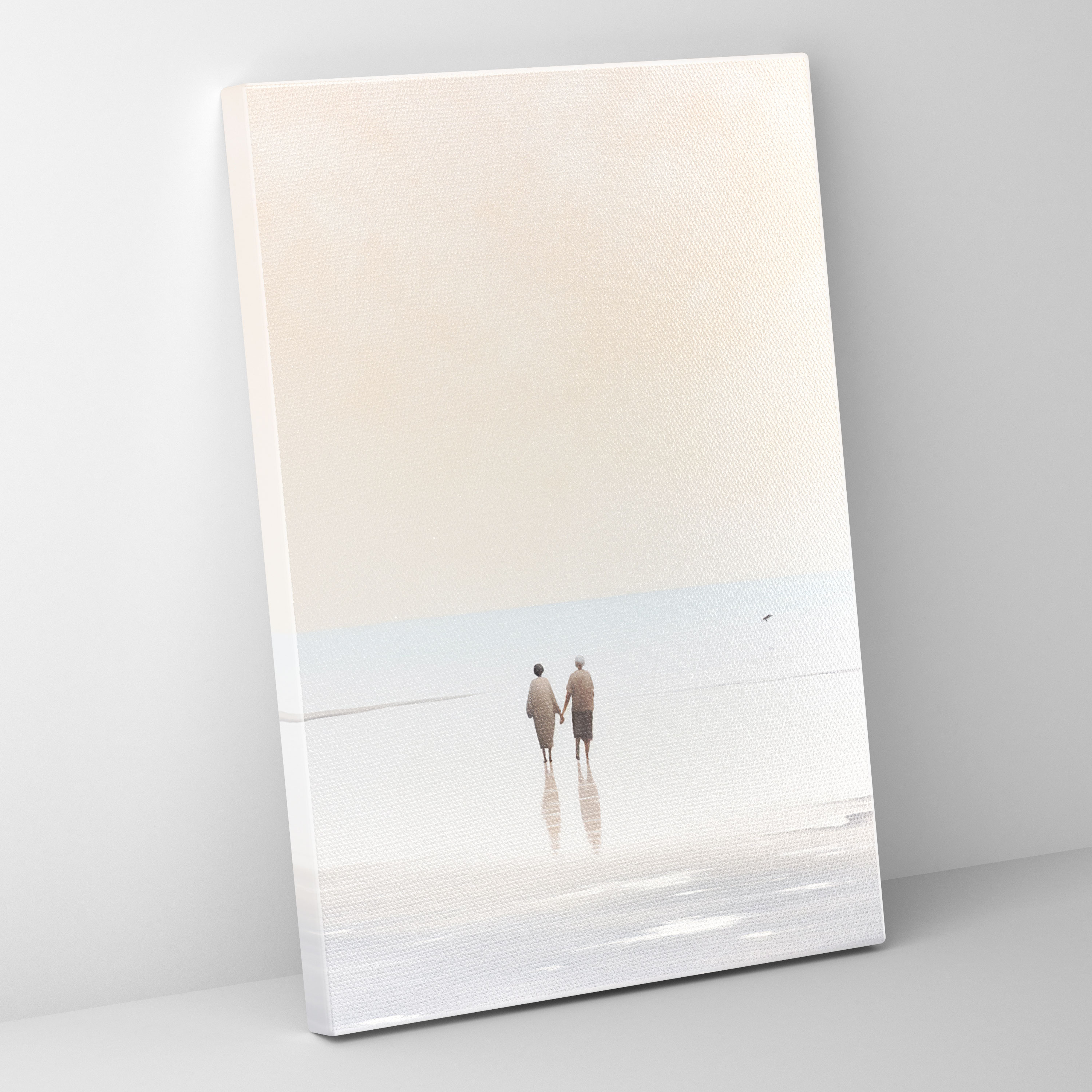 Old Peoples Canvas Print - Old Peoples, Wall Art, Walking Hand In Hand, Wall Decoration