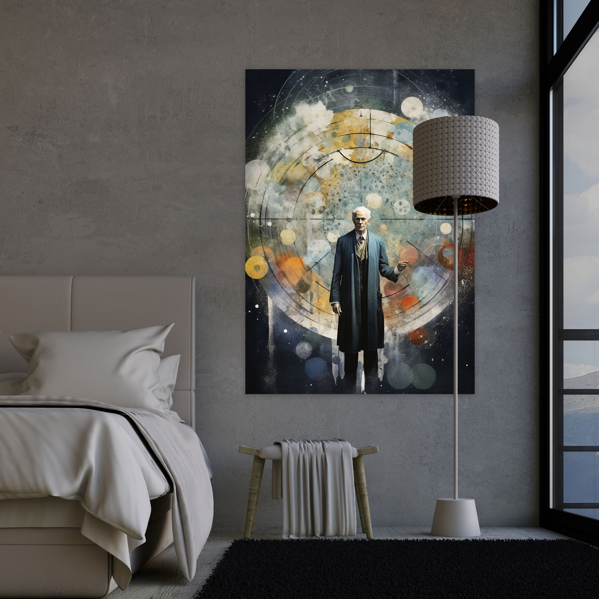 Oppenheimer Surreal Canvas Print - Oppenheimer, Home Decoration, Historical Figures, Scientific Equations