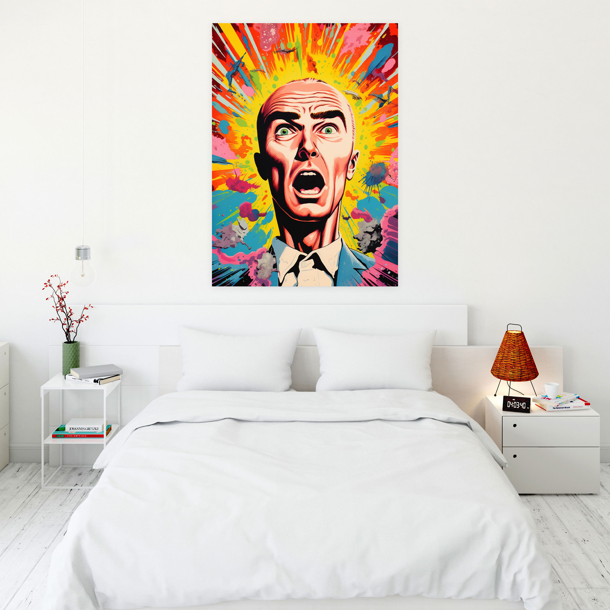 Oppenheimer Pop Art Canvas Print - Oppenheimer, Wall Art, Vibrant Colors, Pop Art Collage