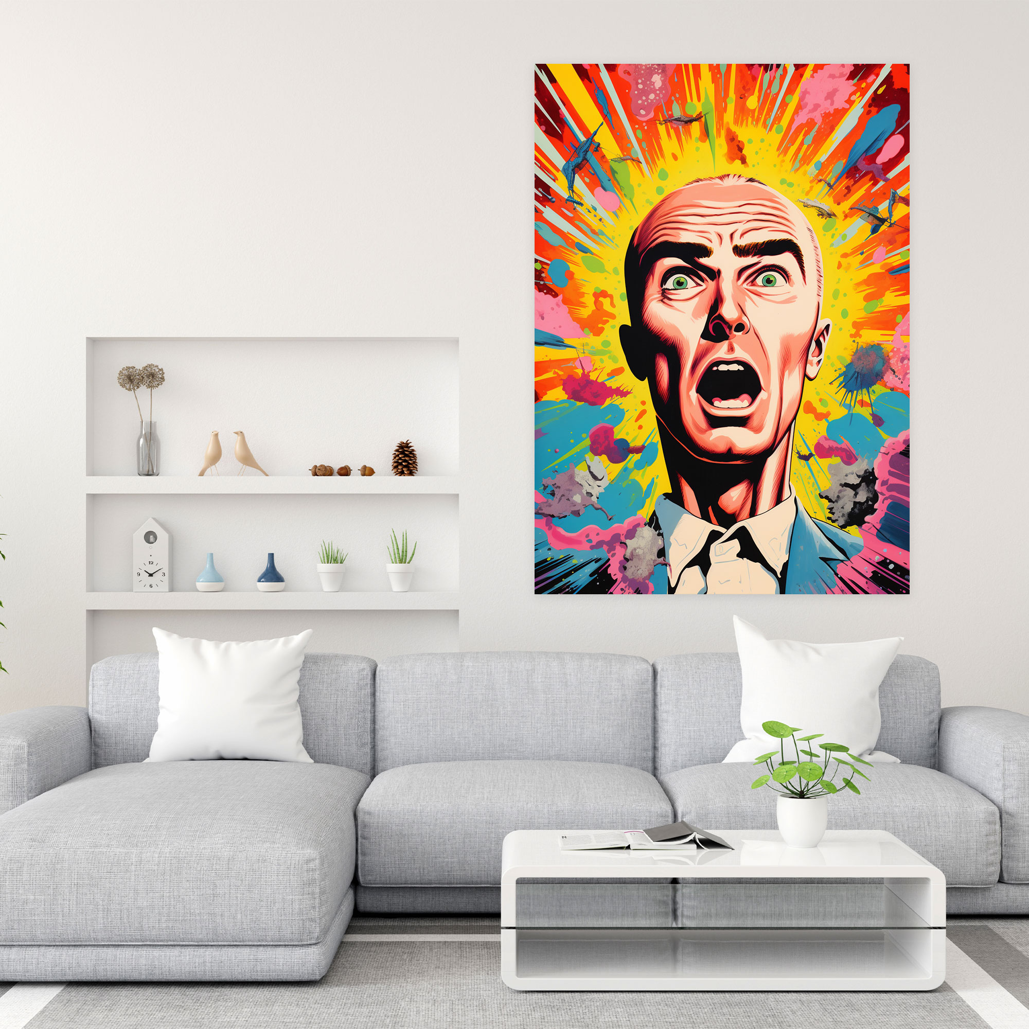 Oppenheimer Pop Art Canvas Print - Oppenheimer, Wall Art, Vibrant Colors, Pop Art Collage
