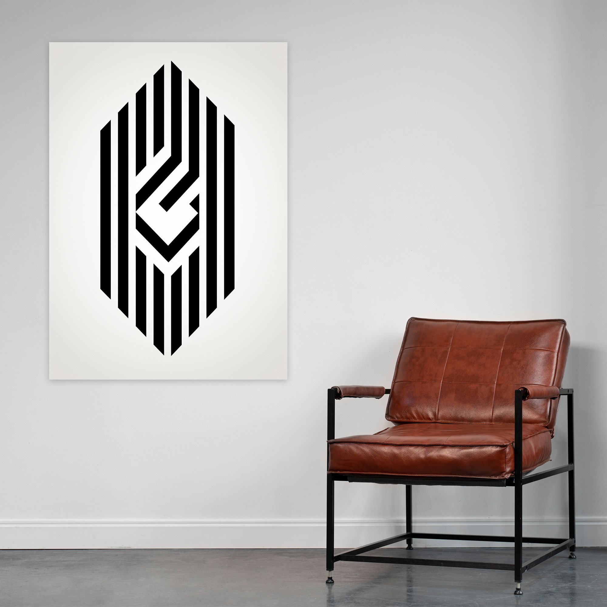 Oppenheimer Wall Decoration - Minimalist Geometric Canvas Print - Oppenheimer, Black And White, Oppenheimer, Geometric