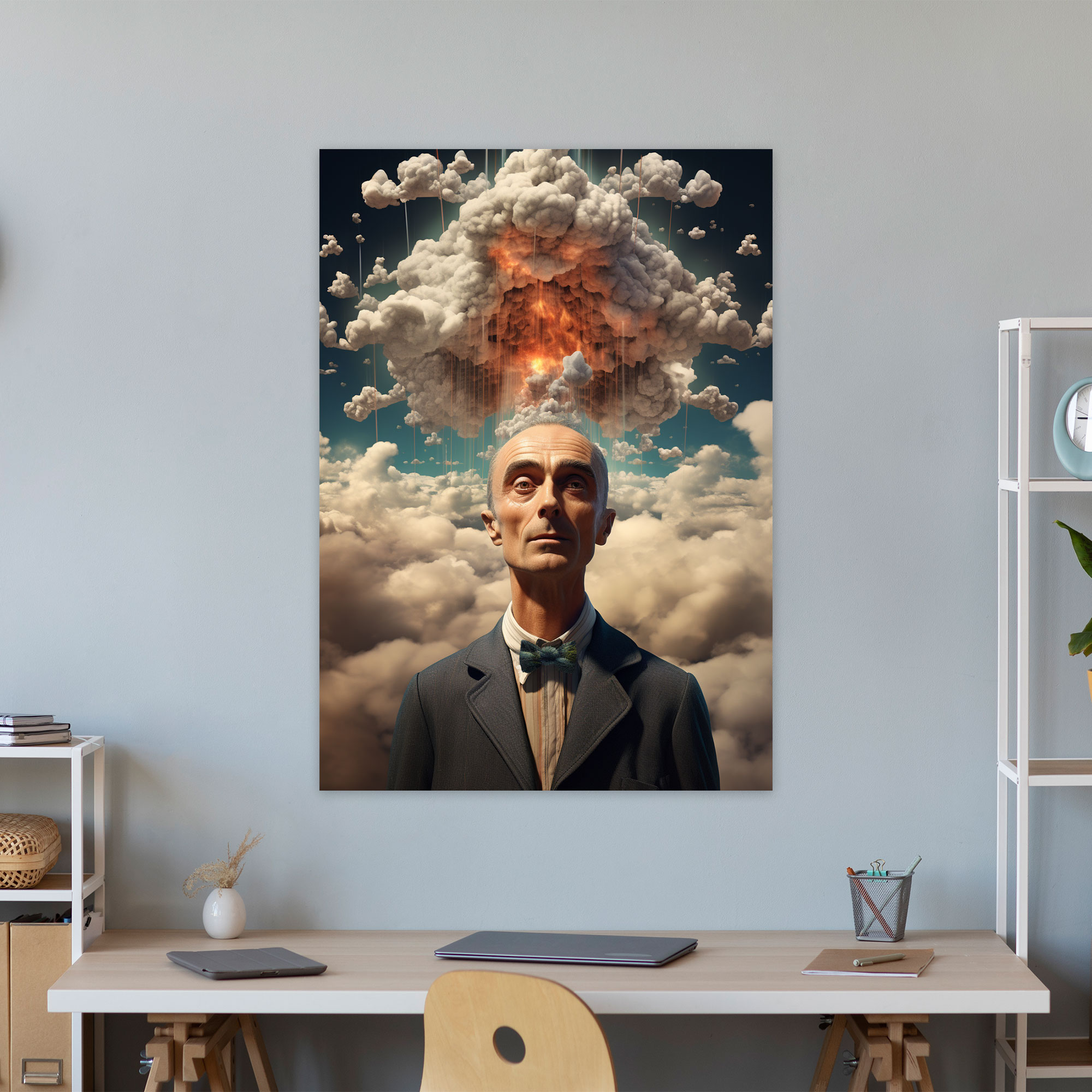 Oppenheimer Surreal Canvas Print - Oppenheimer, Digital Art, Wall Decoration, Scientific Genius