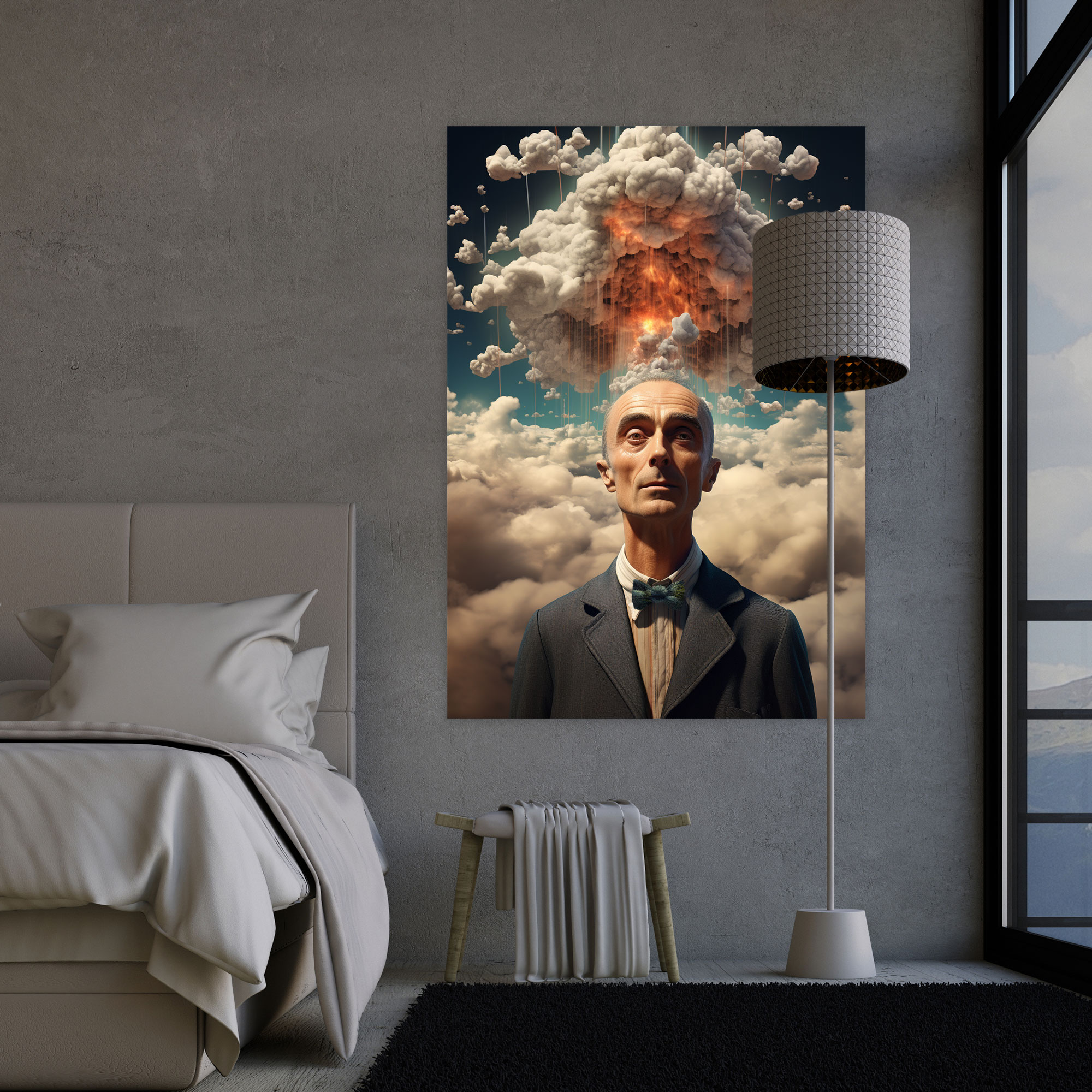 Oppenheimer Surreal Canvas Print - Oppenheimer, Digital Art, Wall Decoration, Scientific Genius