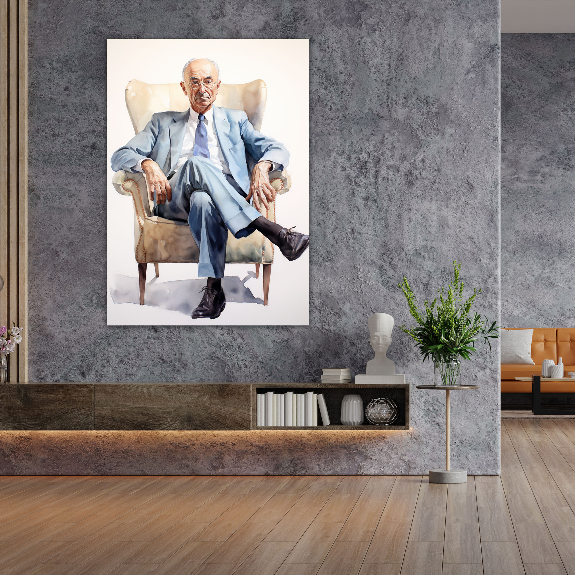 Oppenheimer Realistic Canvas Print - Oppenheimer, Realistic Painting, Canvas Print, Pose