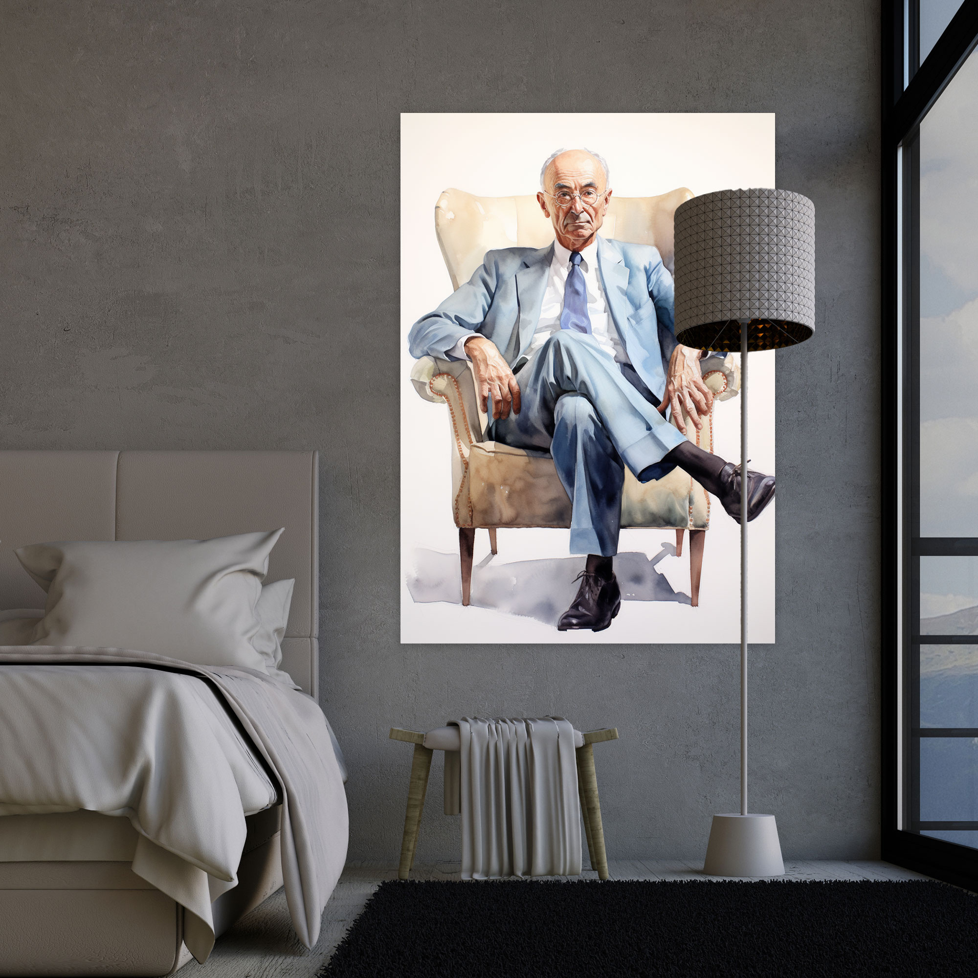 Oppenheimer Realistic Canvas Print - Oppenheimer, Realistic Painting, Canvas Print, Pose