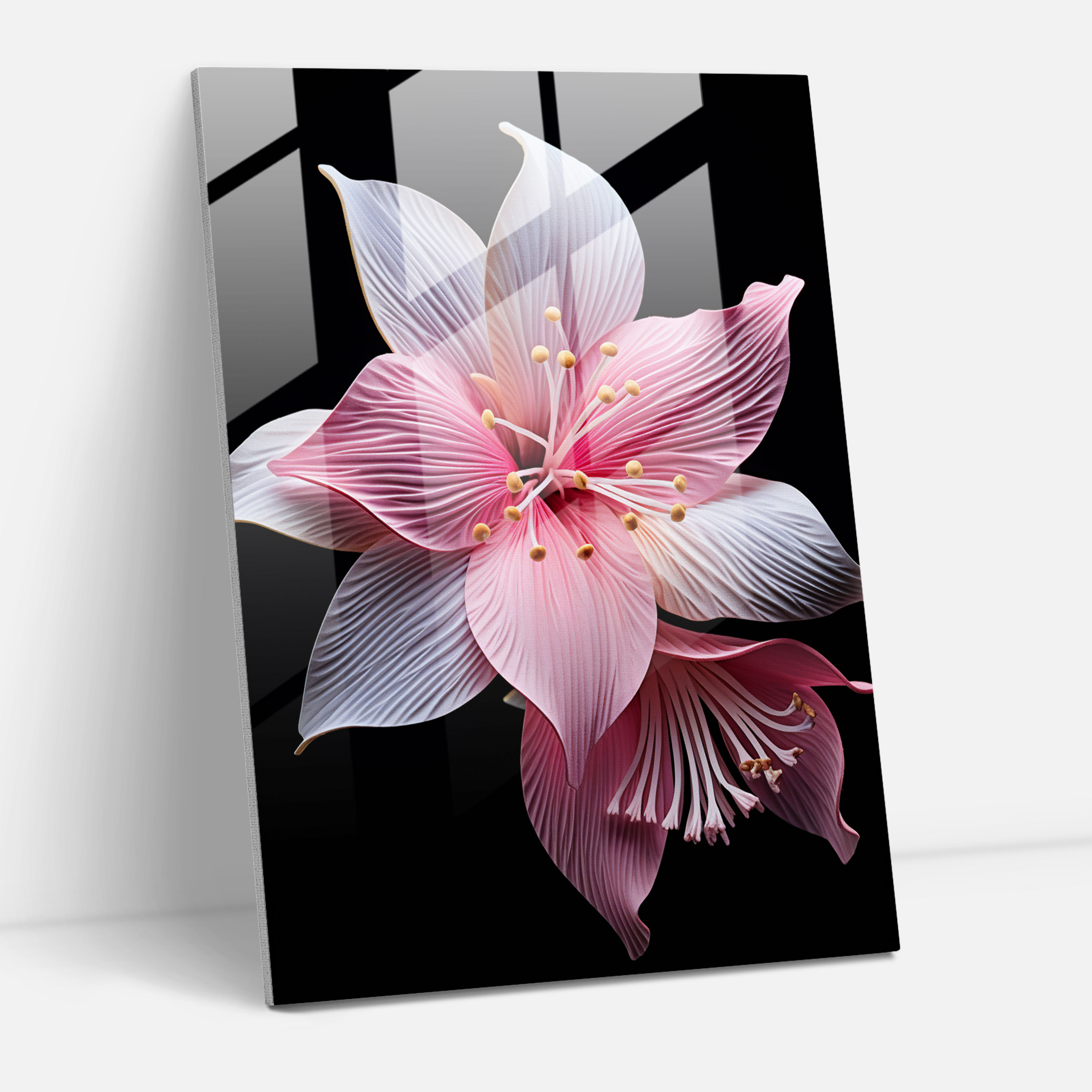 Origami Cam Tablo - Çiçek Açan Çiçekler - Duvar Dekorasyonu Huzur