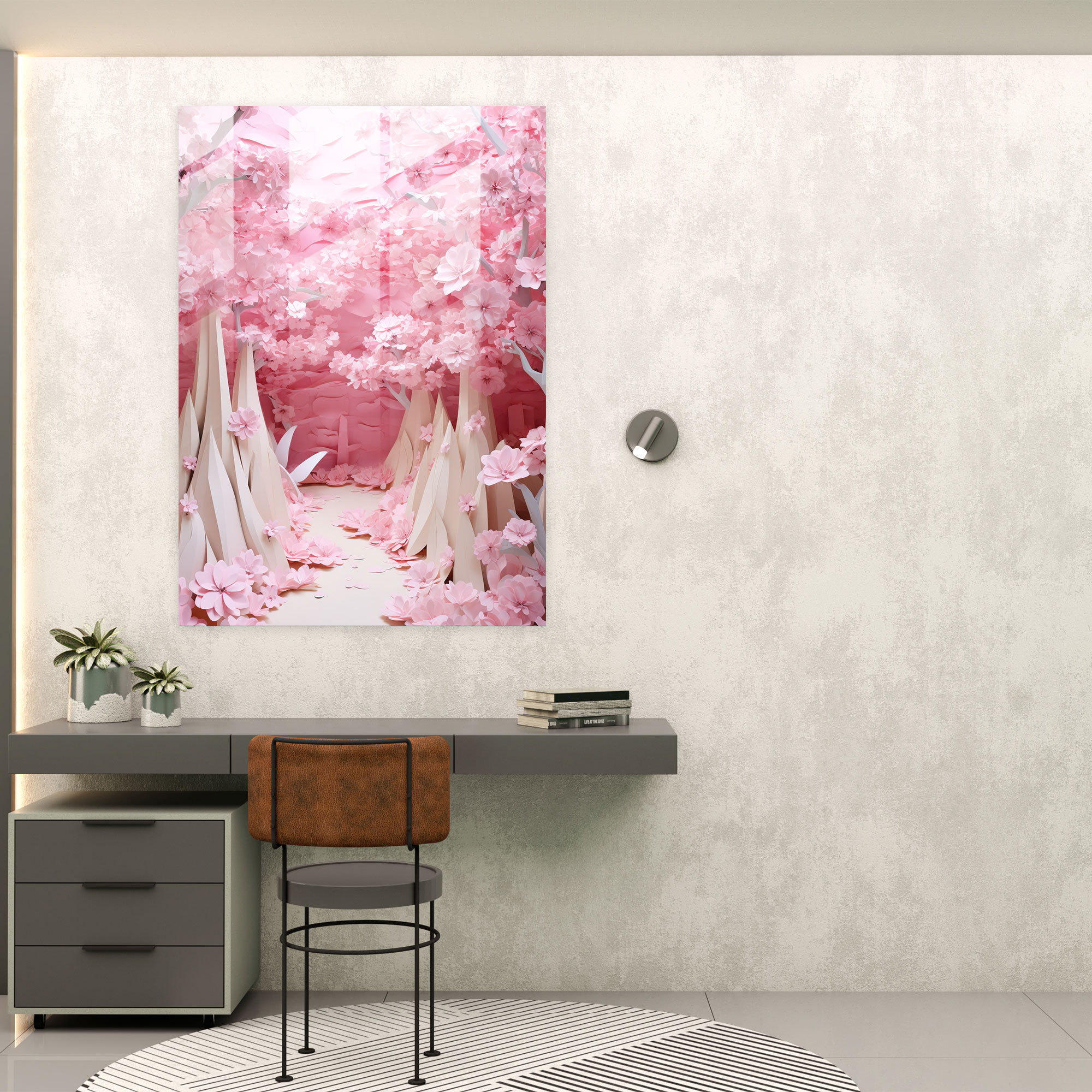 Origami Glass Print - Tranquil Garden - Origami, Wall Decoration, Origami, Glass Print