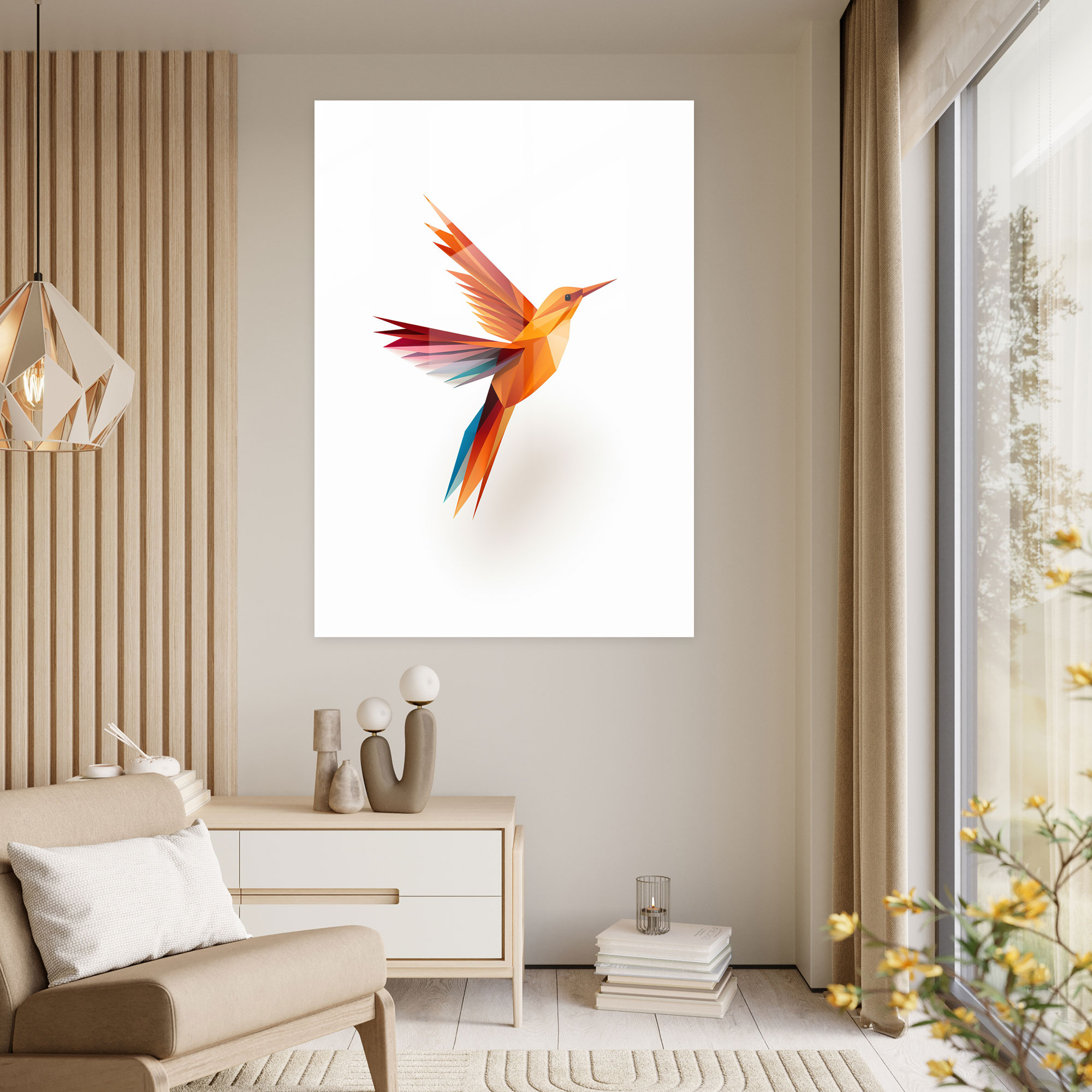 Origami Glass Print - Origami, Glass Print, Minimalist, Origami