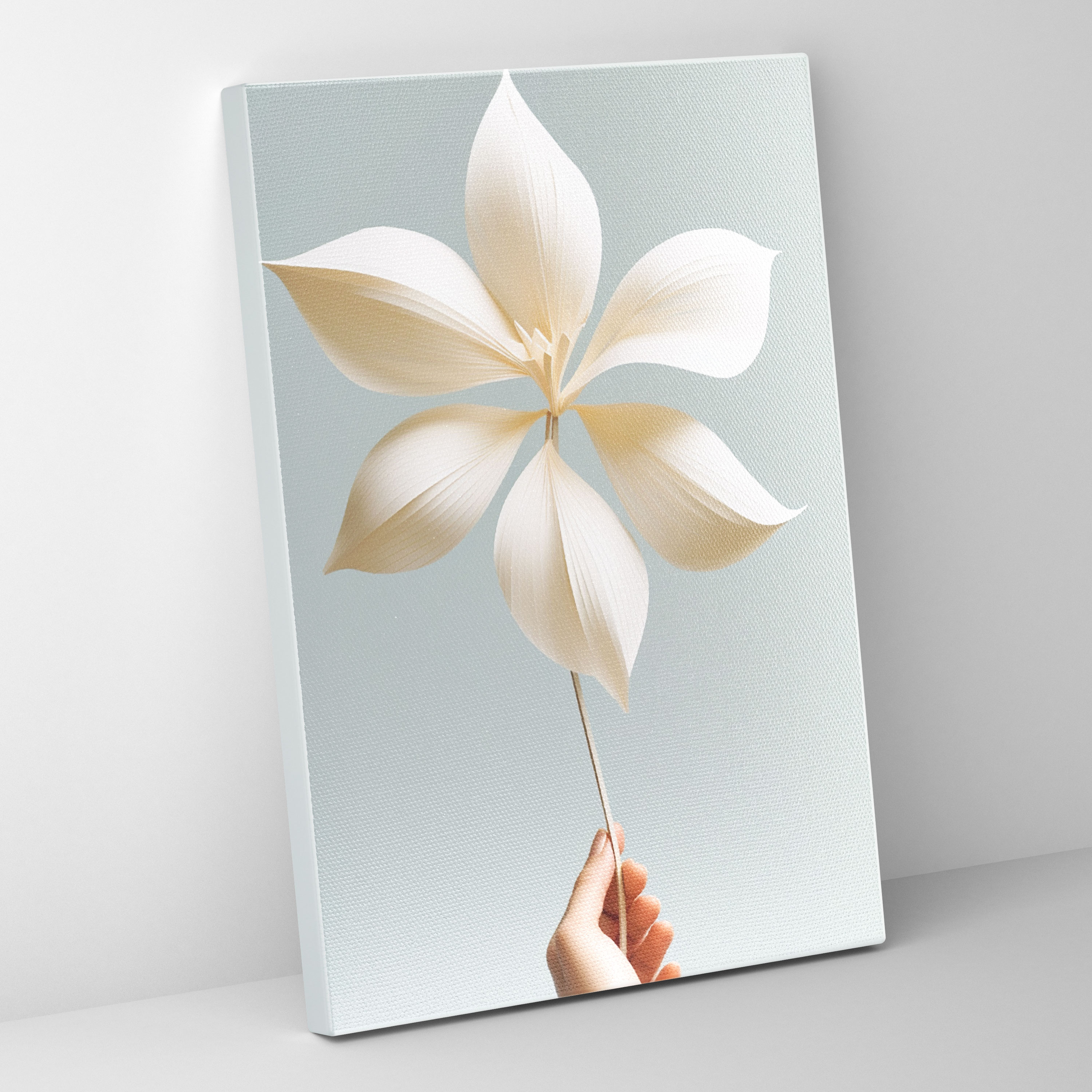 Origami Çiçek Duvar Dekorasyonu - Kanvas Tablo Huzurlu Atmosfer Kanvas Duvar Sanatı