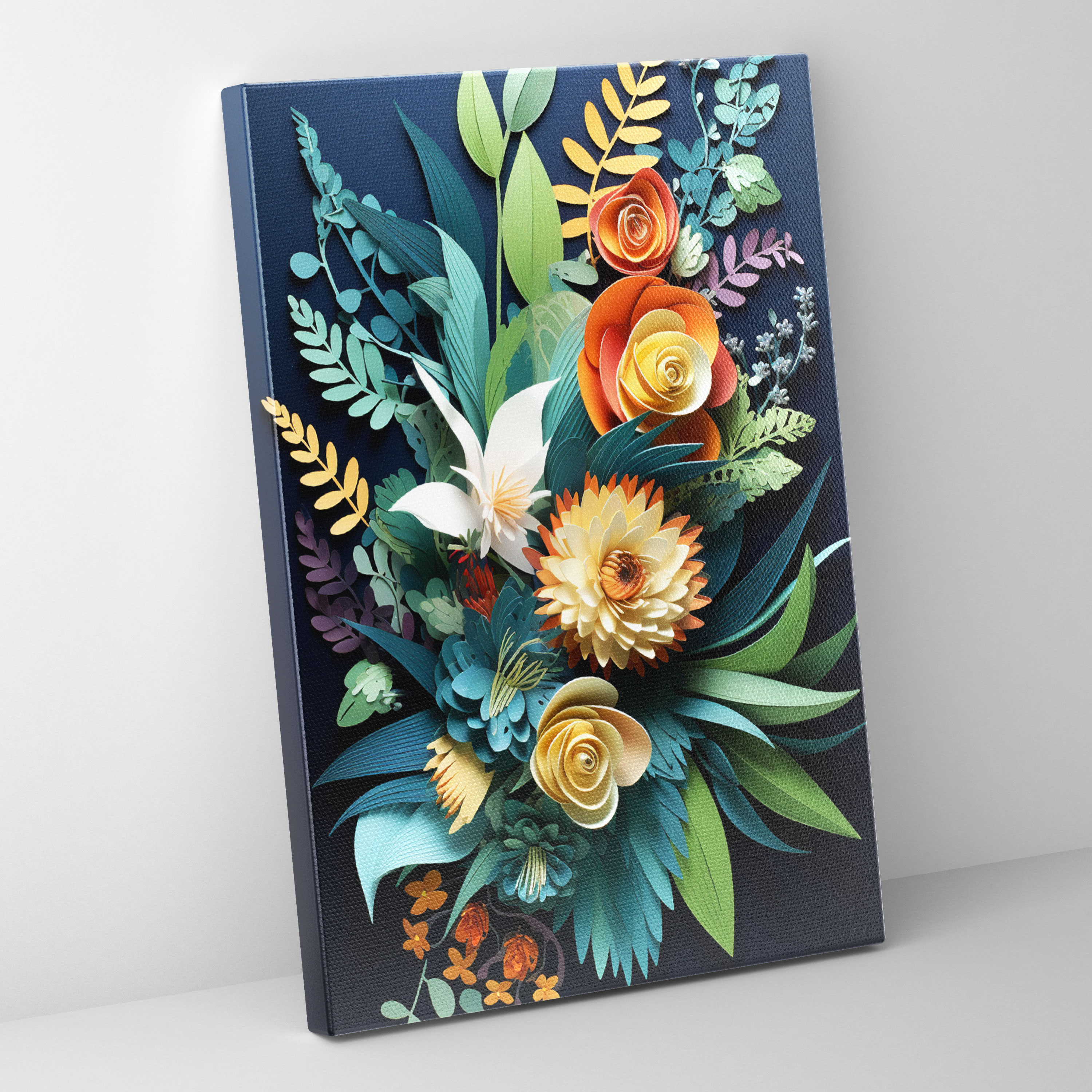 Botanical Origami Wall Art - Origami, Canvas Print, Home Decoration, Canvas