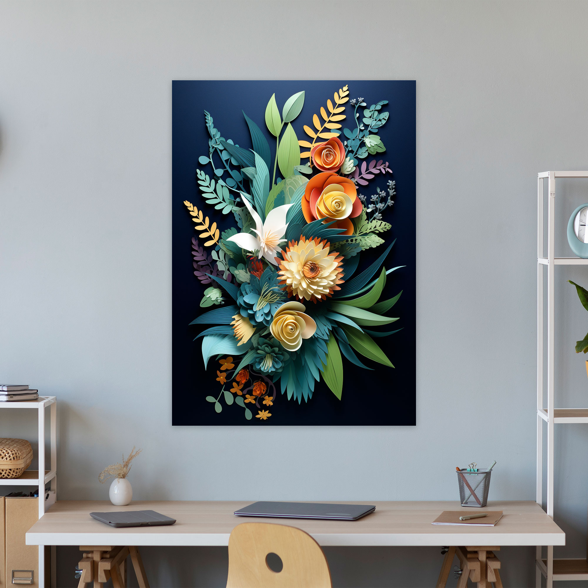Botanical Origami Wall Art - Origami, Canvas Print, Home Decoration, Canvas