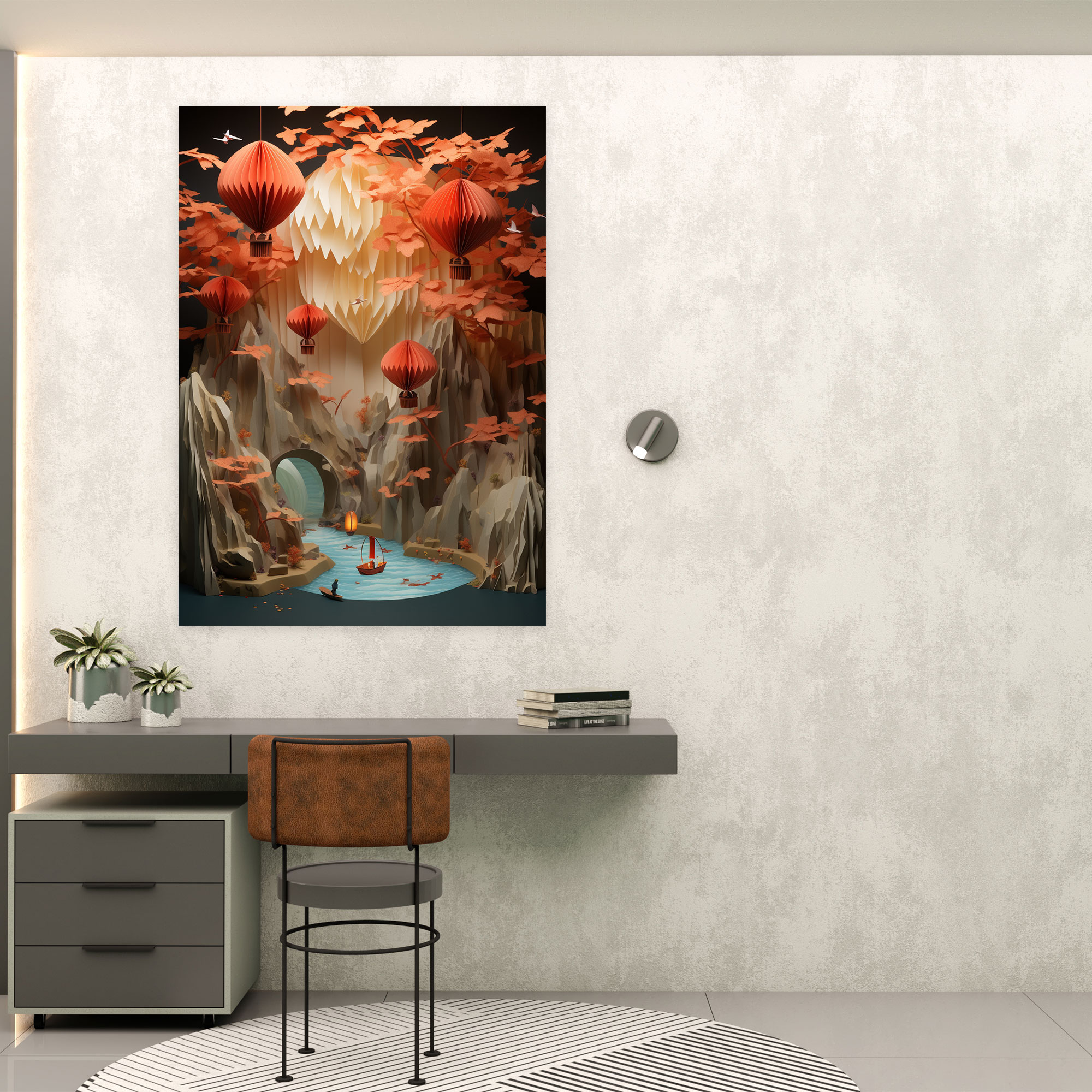 Whimsical Origami World Canvas Print - Origami, Canvas Print, Origami, Home Decoration