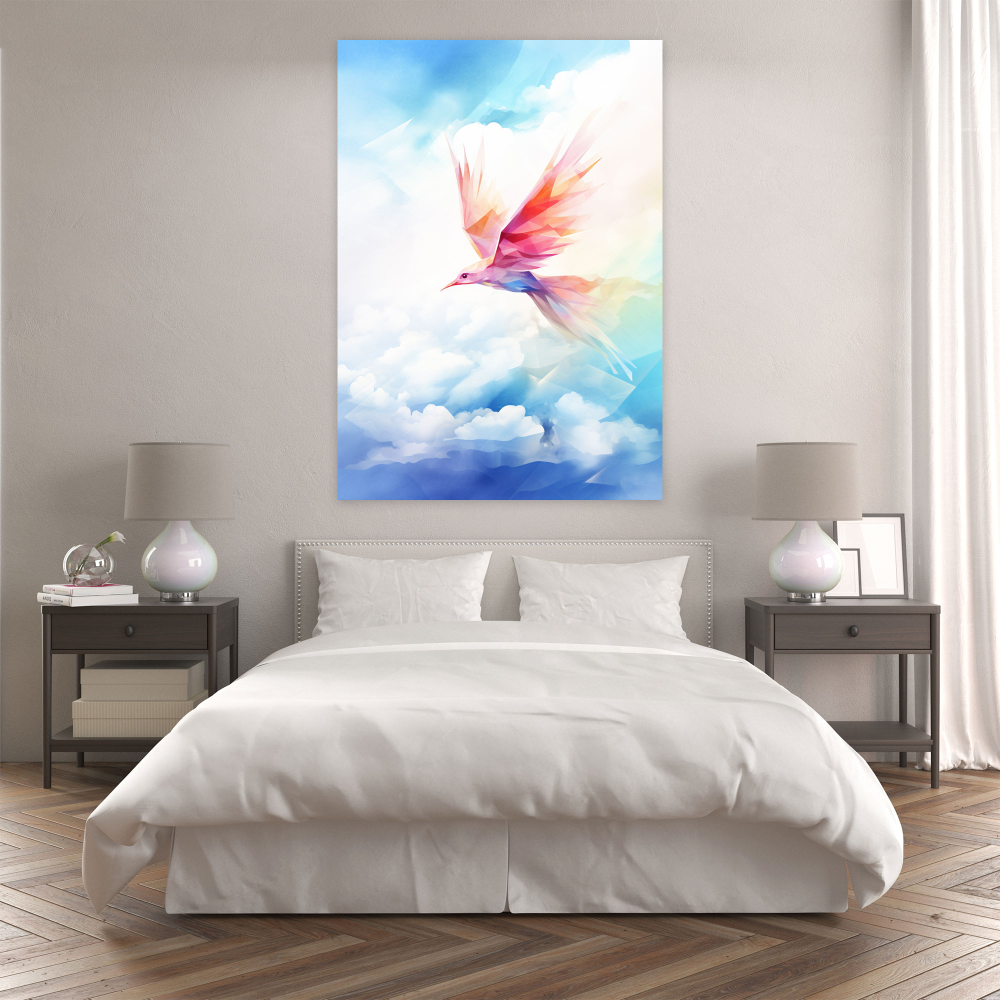 Origami Bird Canvas Print - Origami, Origami, Canvas Wall Art, Home Decoration