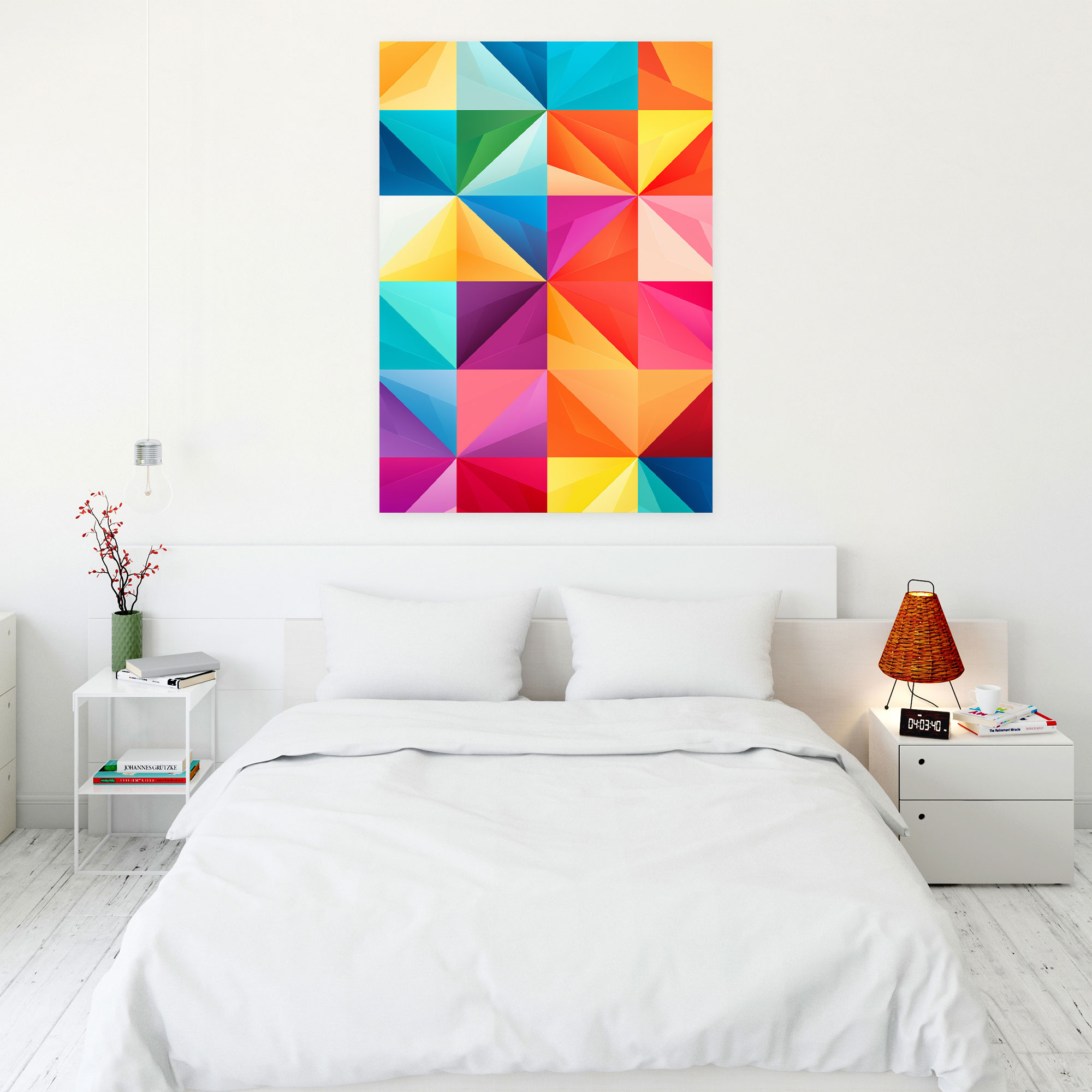Geometric Origami Wall Art - Origami, Canvas, Geometric, Vibrant Colors