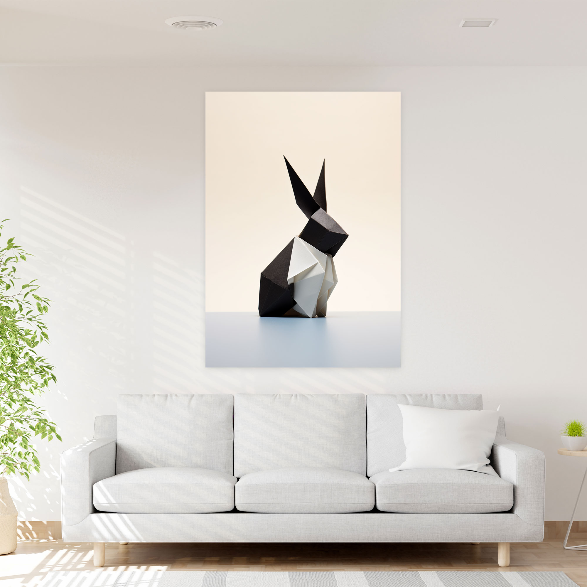 Minimalist Origami Rabbit Wall Art - Origami, Origami, Sleek, Style
