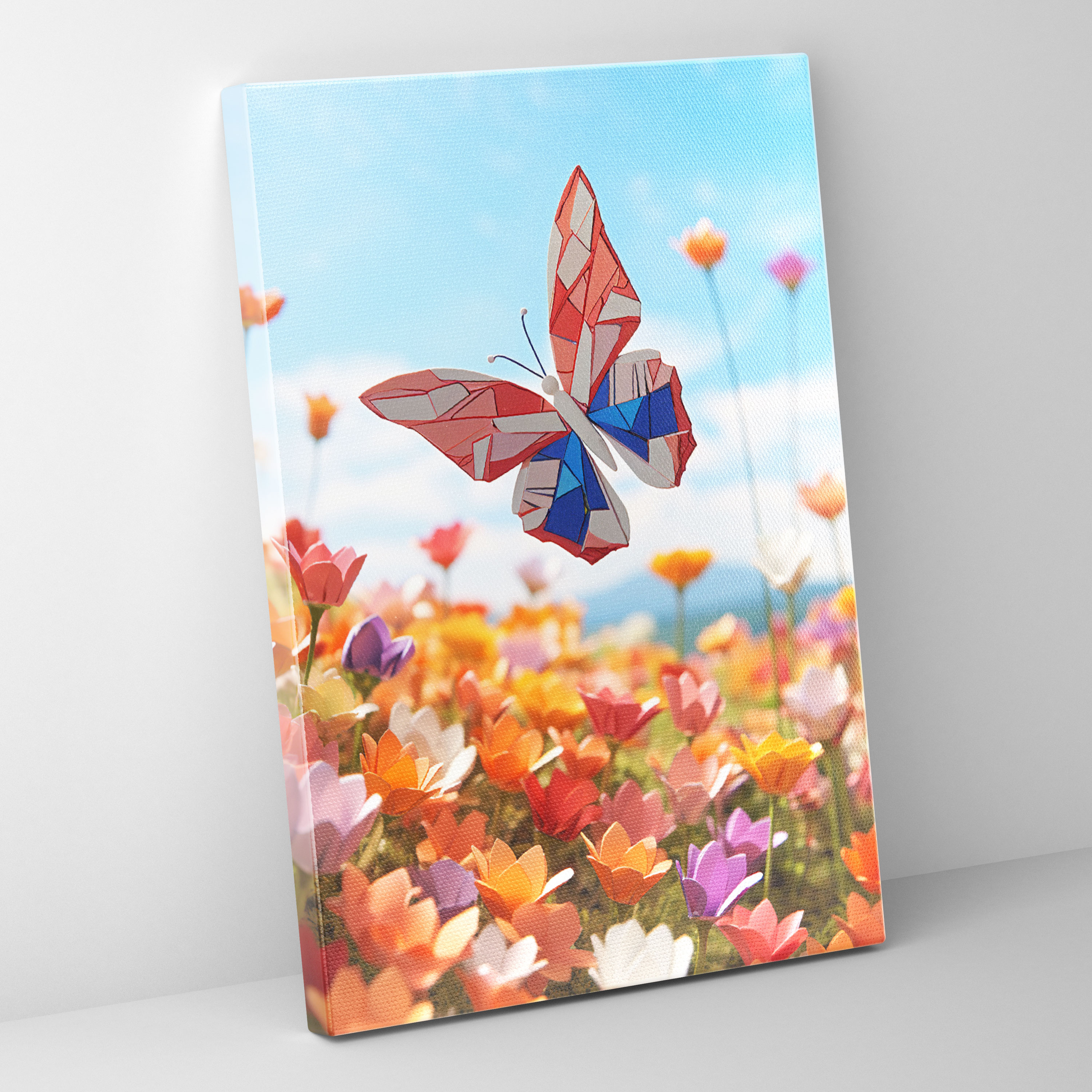 Wildflower Origami Butterfly Wall Art - Origami, Elegance, Captivating Scene, Grace Of Nature