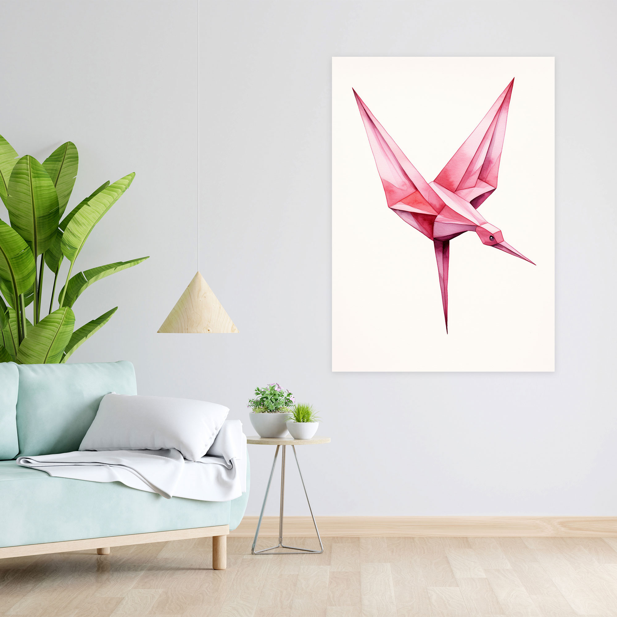 Origami Crane Canvas Print - Origami, Minimalist, Canvas Wall Art, Wall Art