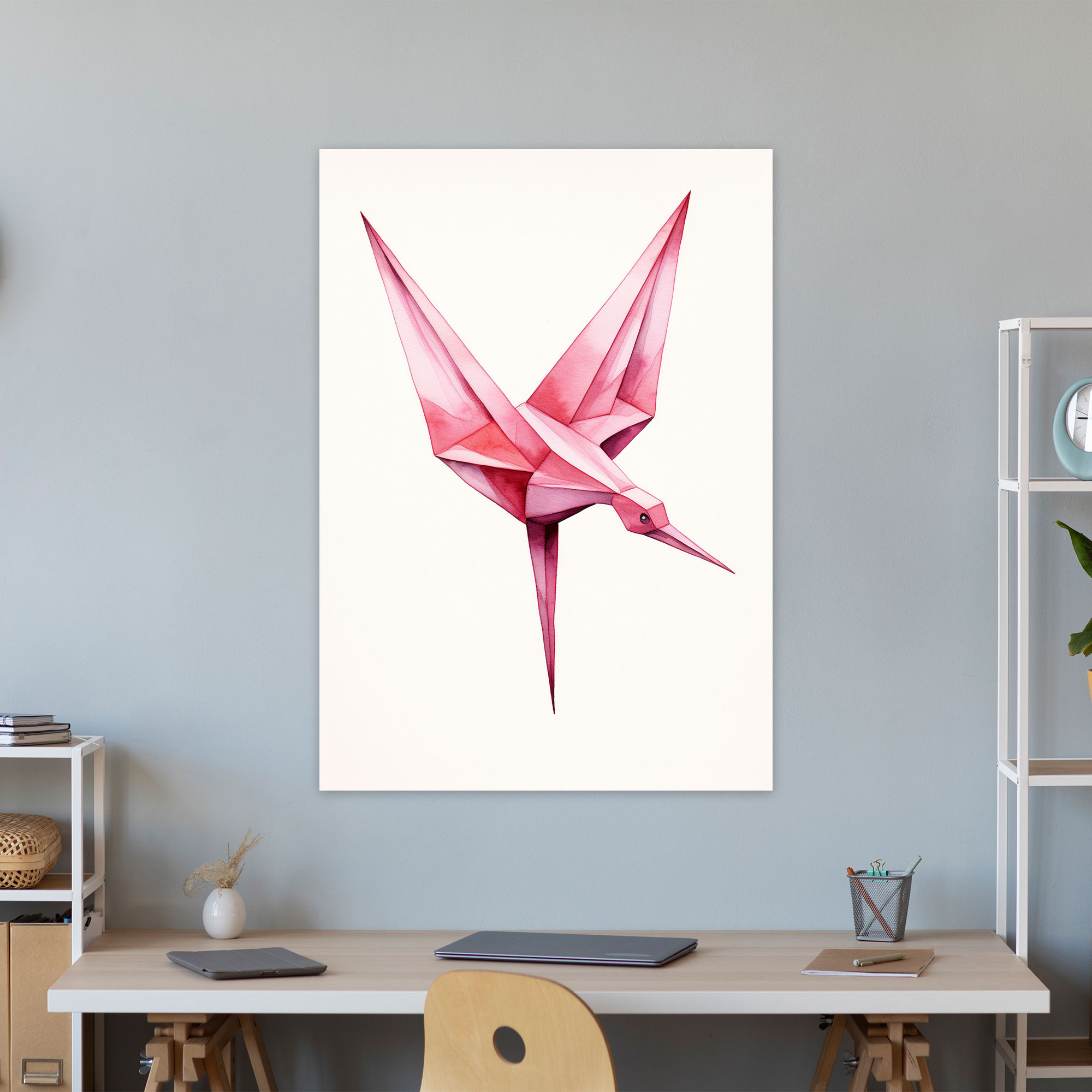 Origami Crane Canvas Print - Origami, Minimalist, Canvas Wall Art, Wall Art