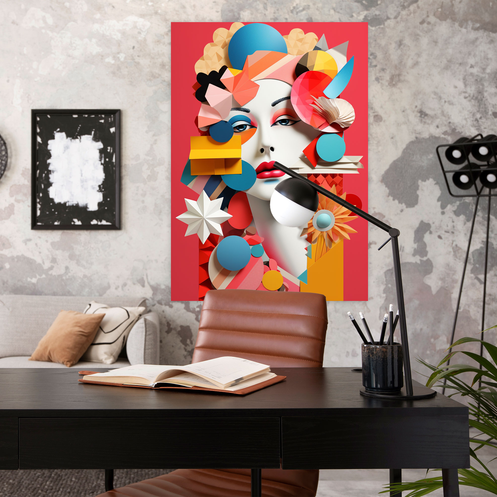 Origami Pop Art Kanvas Tablo - Origami Duvar Sanatı Duvar Dekorasyonu Origami Şekilleri