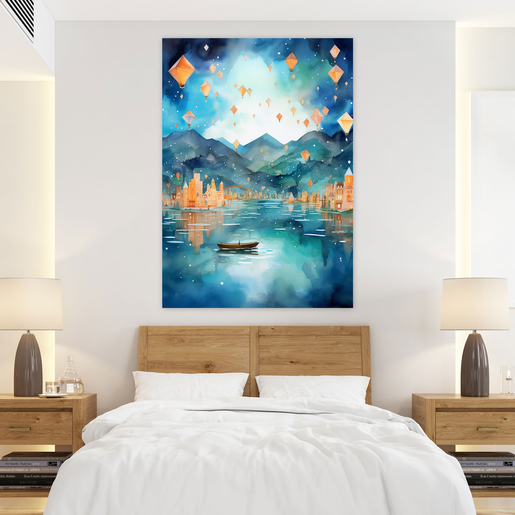 Origami Boats Lanterns Canvas Print - Origami, Canvas, Floating Lanterns, Origami Boats
