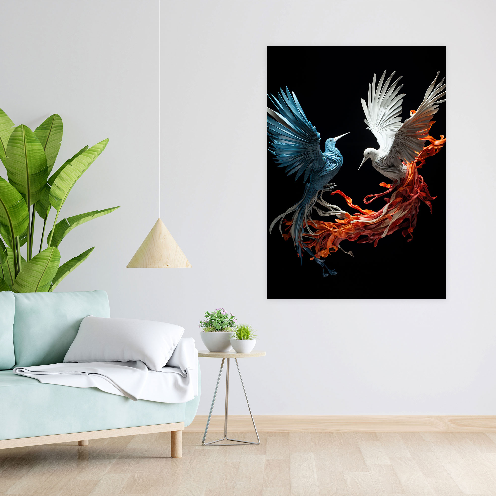 Swirling Origami Cranes Wall Art - Origami, Wall Art, Gracefully Swirling, Canvas Wall Art