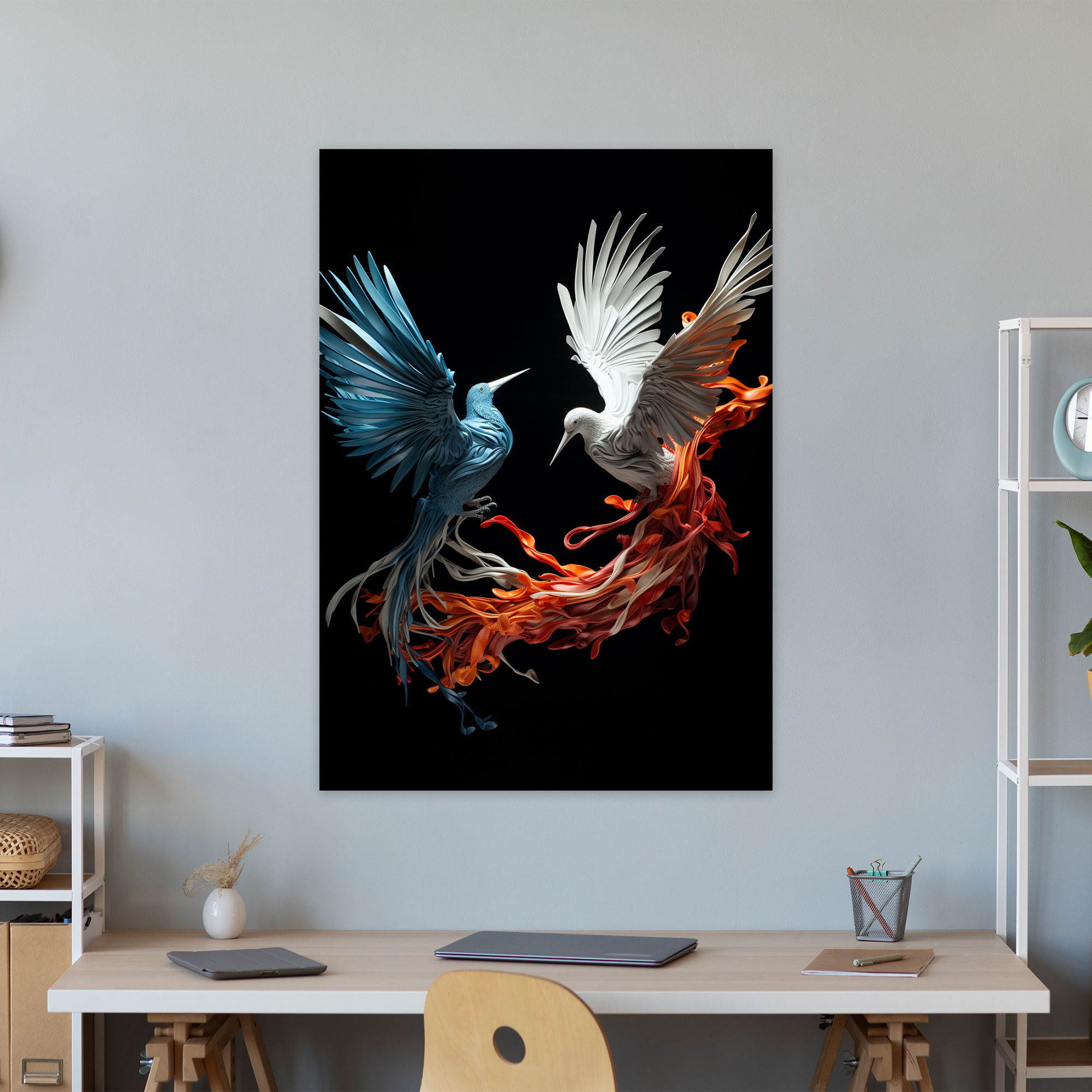 Swirling Origami Cranes Wall Art - Origami, Wall Art, Gracefully Swirling, Canvas Wall Art