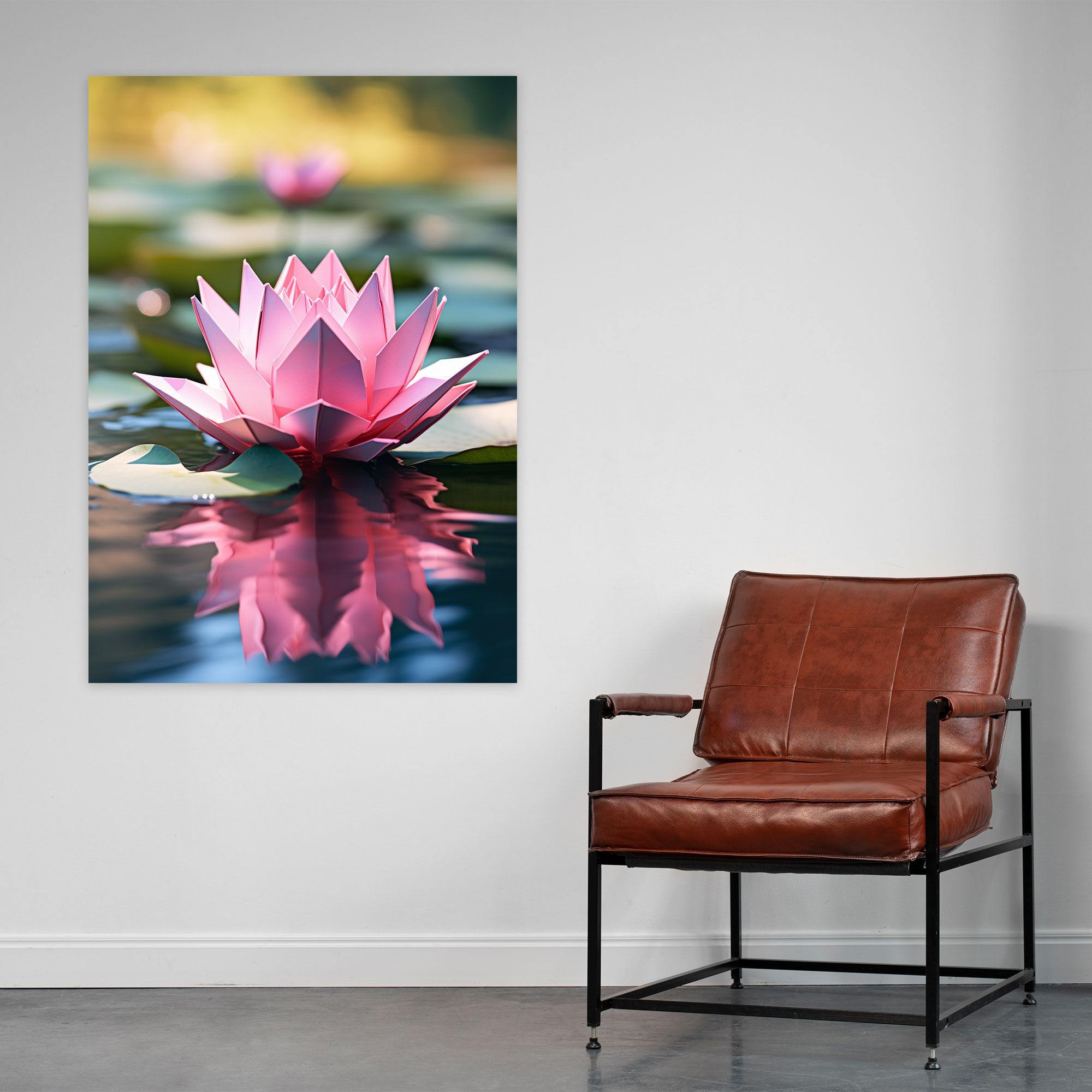 Origami Lotus Flower Wall Art - Origami, Canvas Print, Canvas, Home Decoration