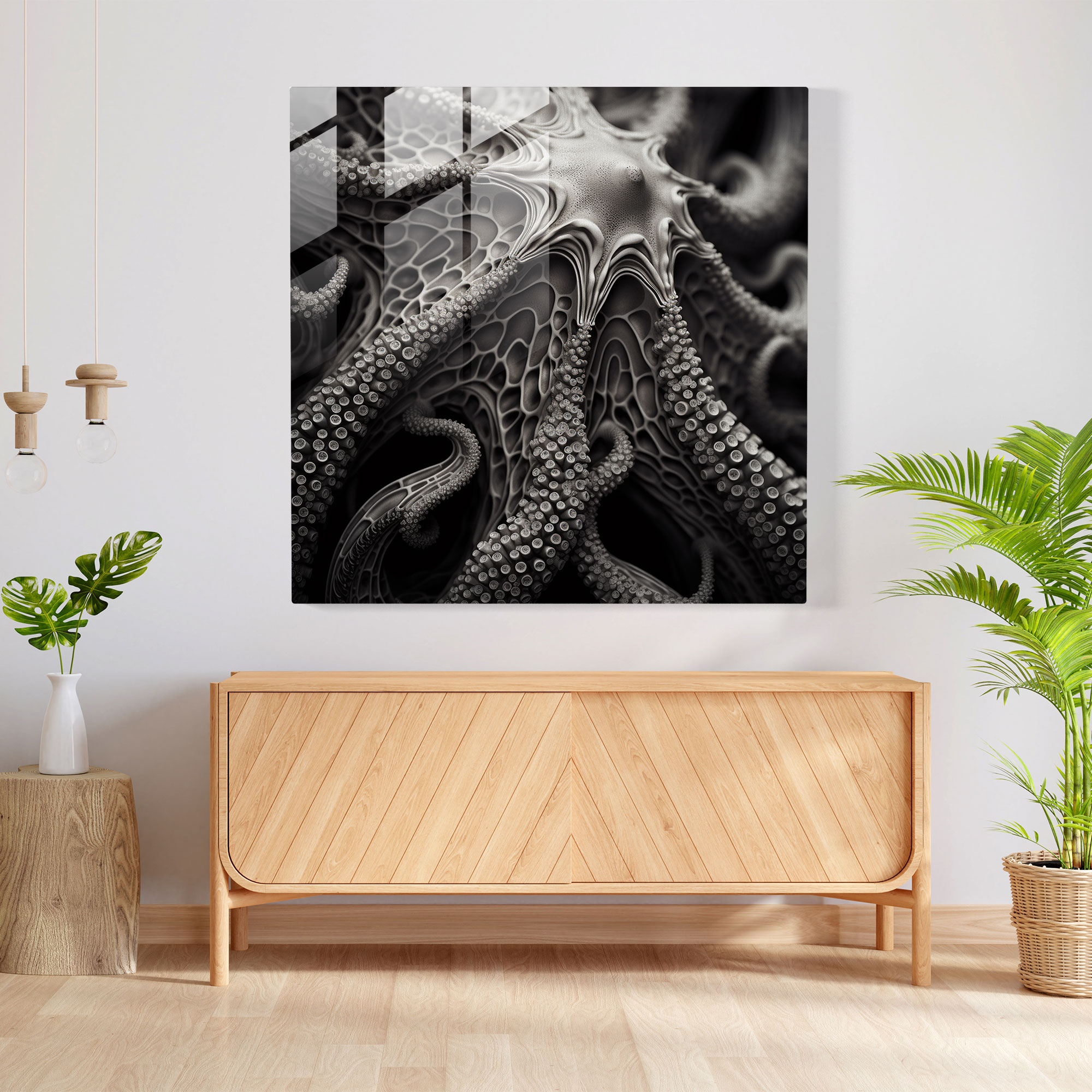 Intricate Octopus Glass Print - Octopus, Glass Art, Modern Art, Octopus