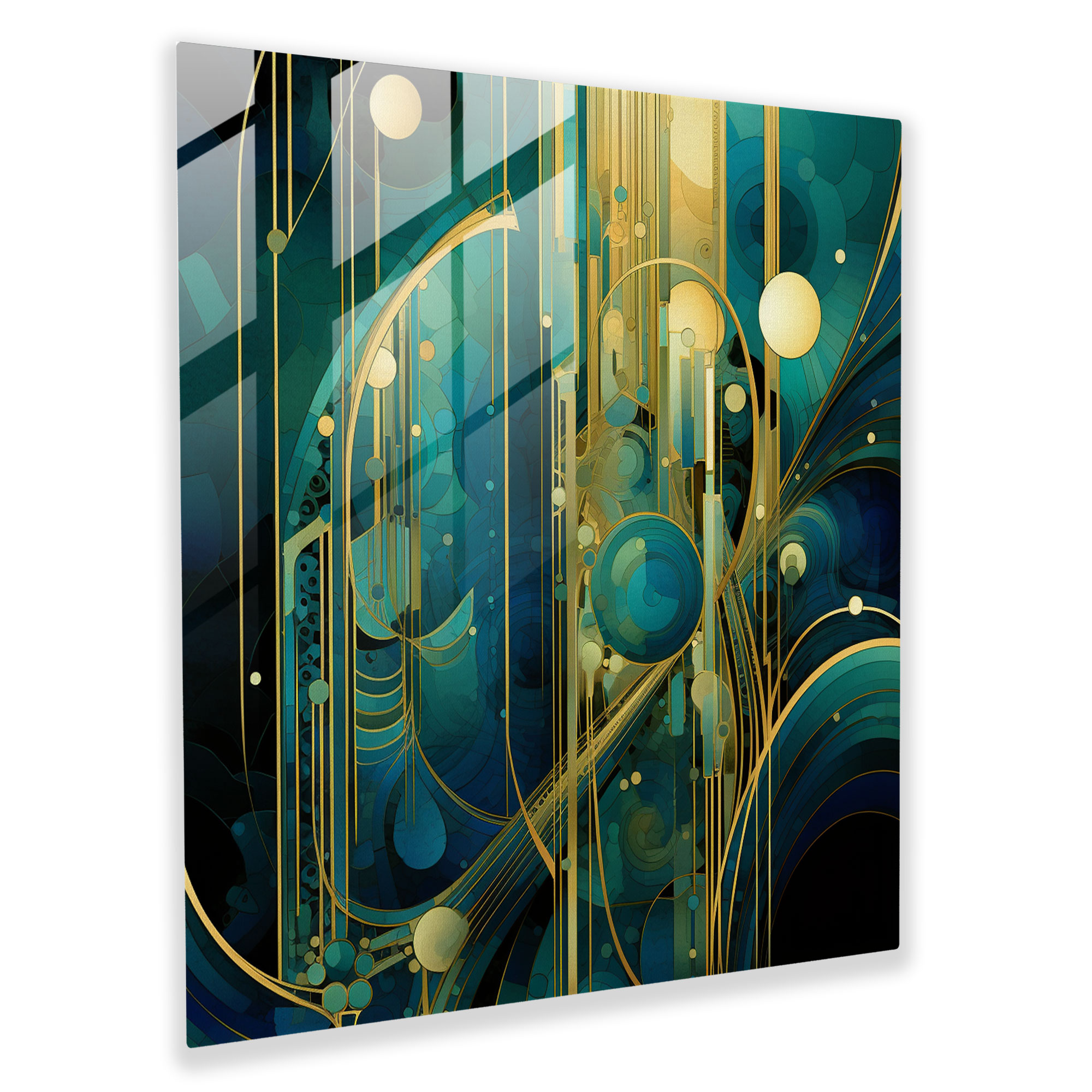 Papyrus Glass Print: Abstract Egyptian Patterns - Papyrus, Abstract, Papyrus, Gold
