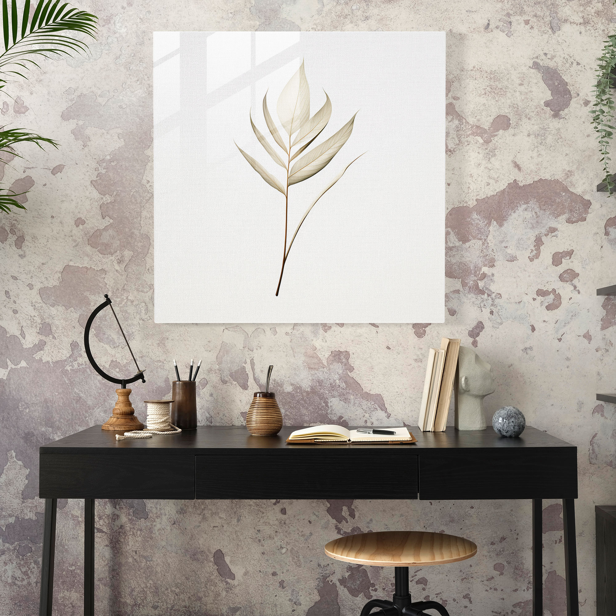 Papyrus Glass Print: Minimalist Elegance - Papyrus, Papyrus, Home Decoration, Elegance