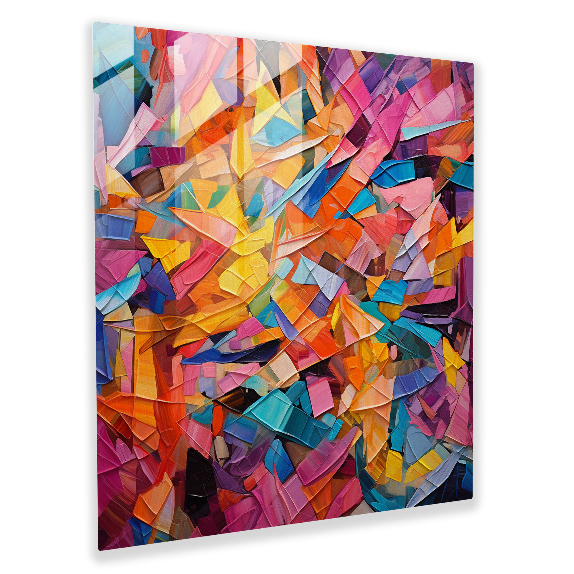 Papyrus Glass Print: Colorful Collage - Papyrus, Colorful, Glass Wall Art, Mosaic Pattern