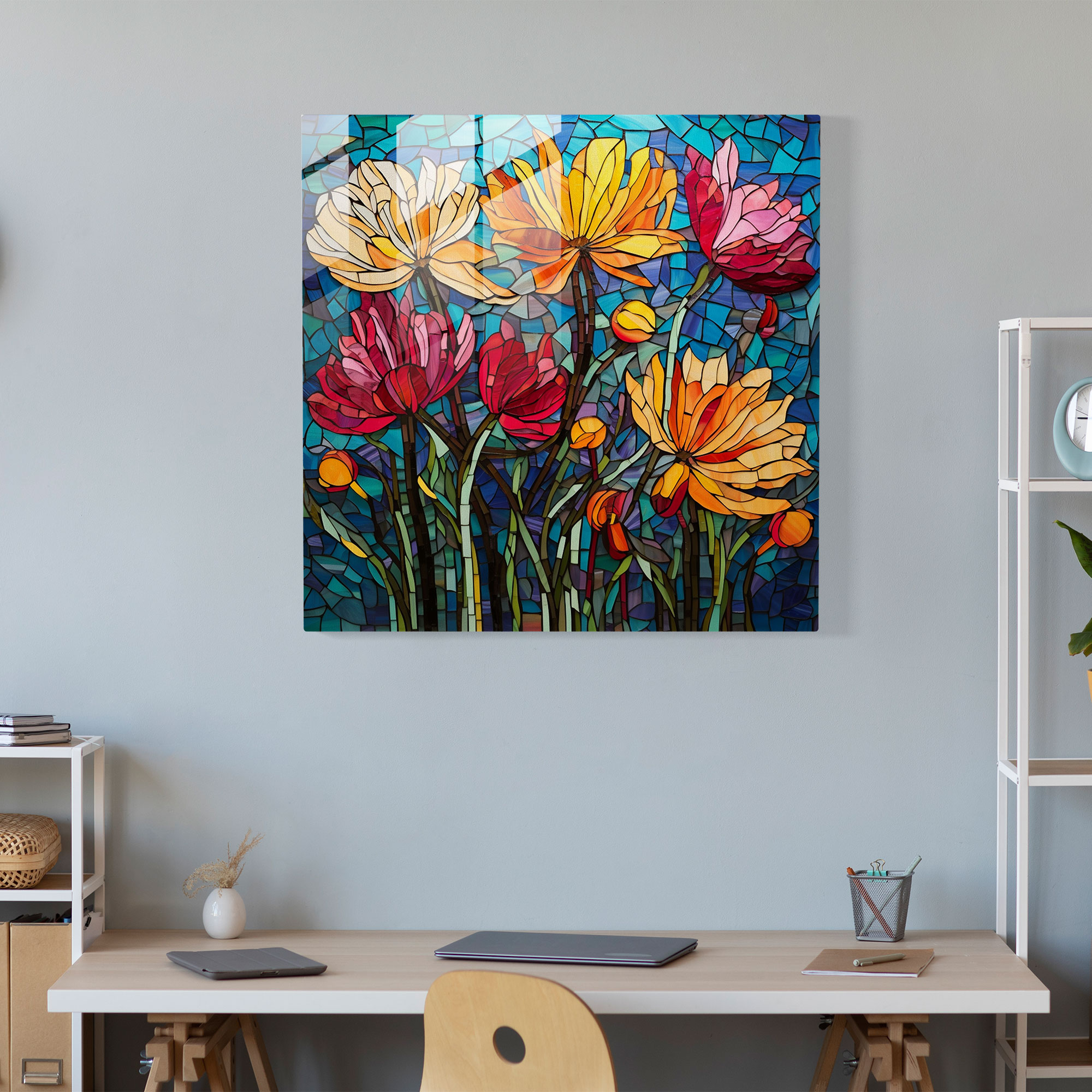 Papyrus Stained Glass Wall Decoration - Papyrus, Home Decoration, Vibrant Hues, Glass Print