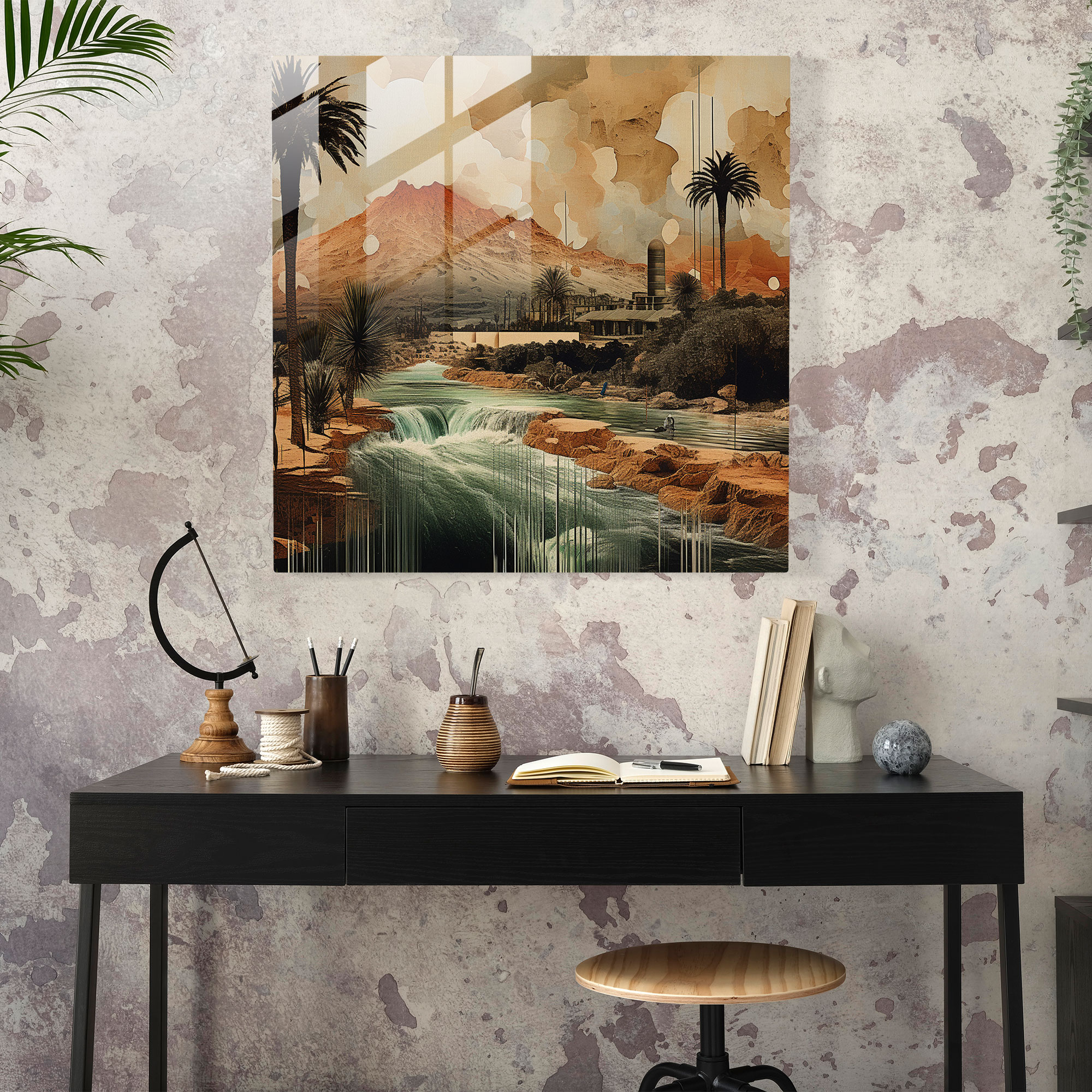 Surreal Papyrus Glass Wall Art - Papyrus, Modern Art, Glass Wall Art, Glass Art