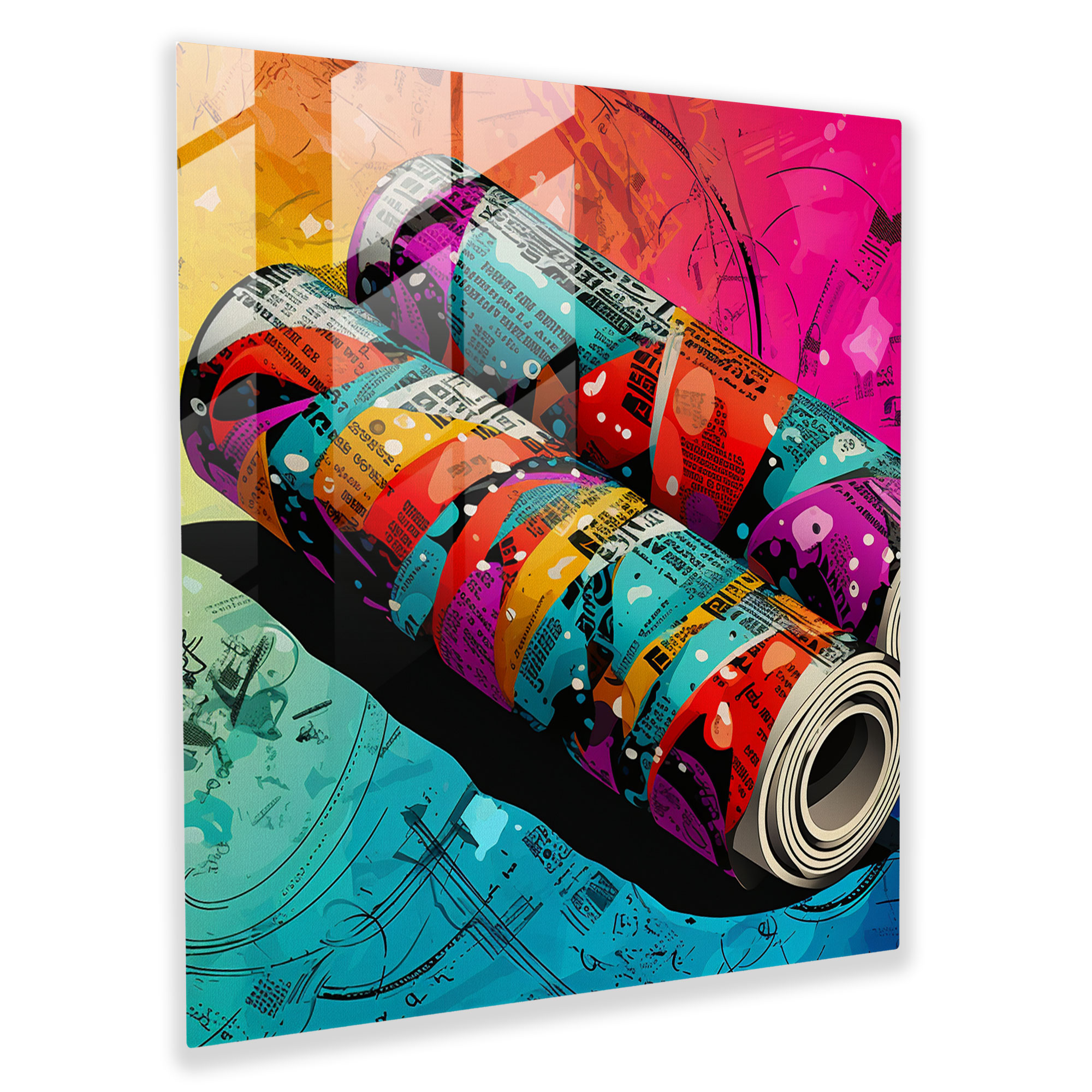 Pop Art Papyrus Glass Wall Art - Papyrus, Glass Art, Glass Print, Creativity