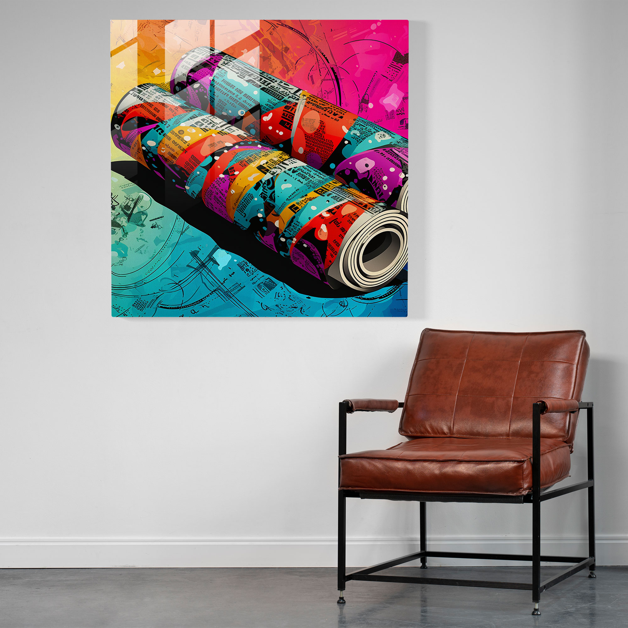 Pop Art Papyrus Glass Wall Art - Papyrus, Glass Art, Glass Print, Creativity