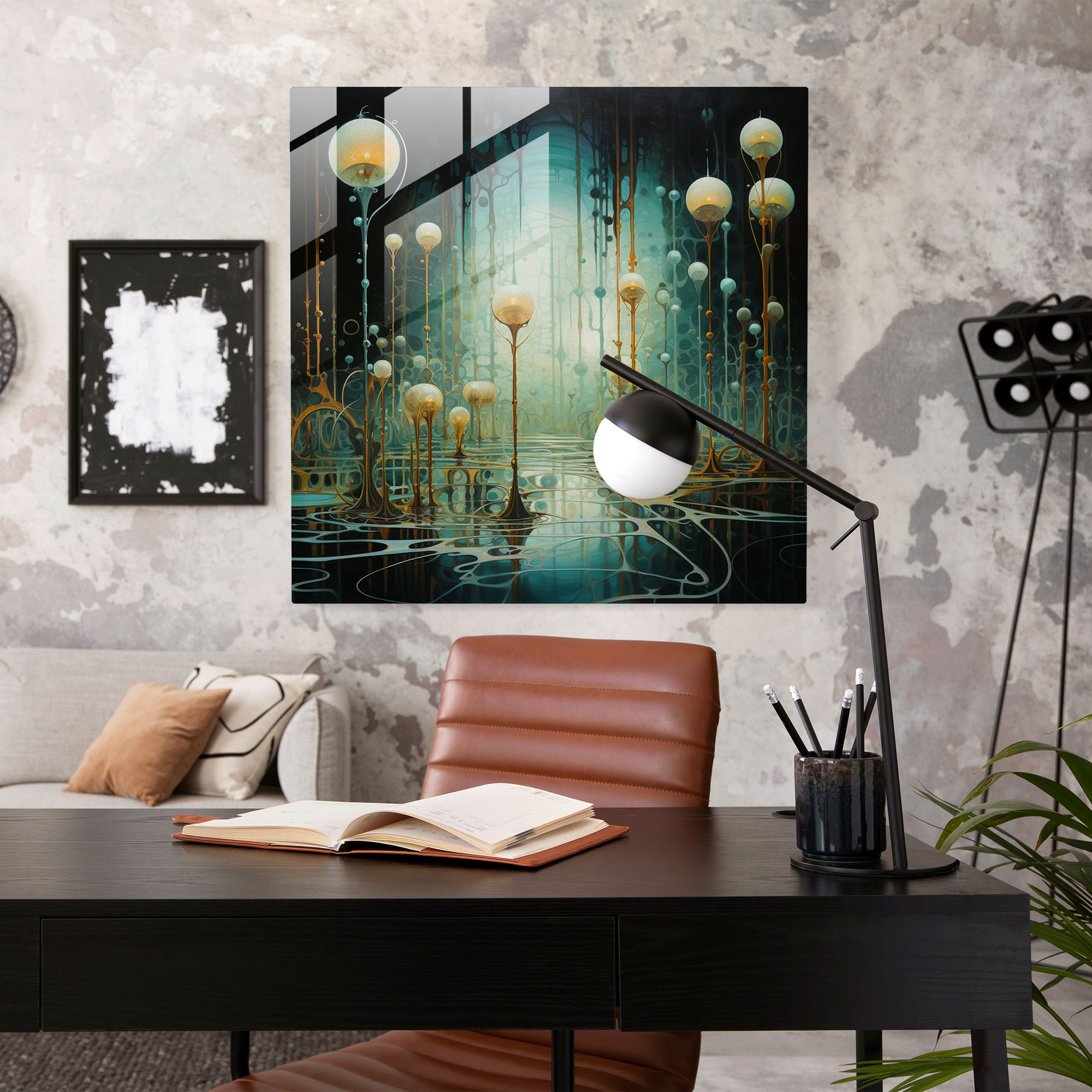 Ethereal Papyrus Glass Wall Art - Papyrus, Ethereal, Wall Decoration, Glass Art