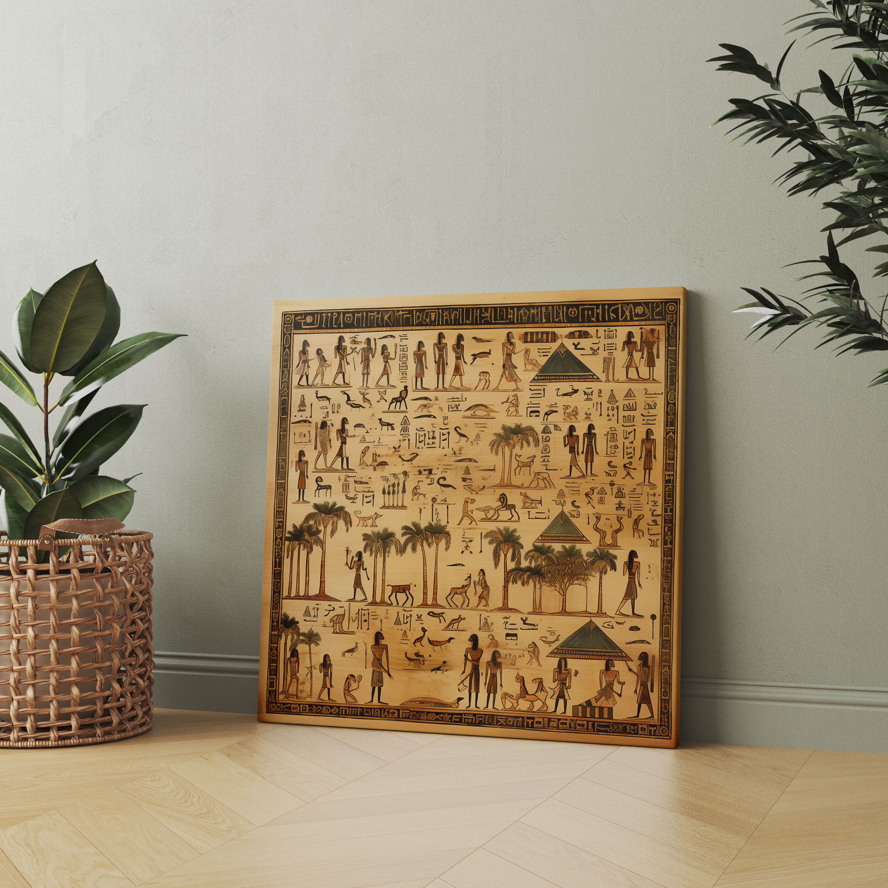 Papyrus Canvas Print - Ancient Egyptian Hieroglyphics Wall Art - Papyrus, Canvas Wall Art, Papyrus Canvas Print, Wall Decoration