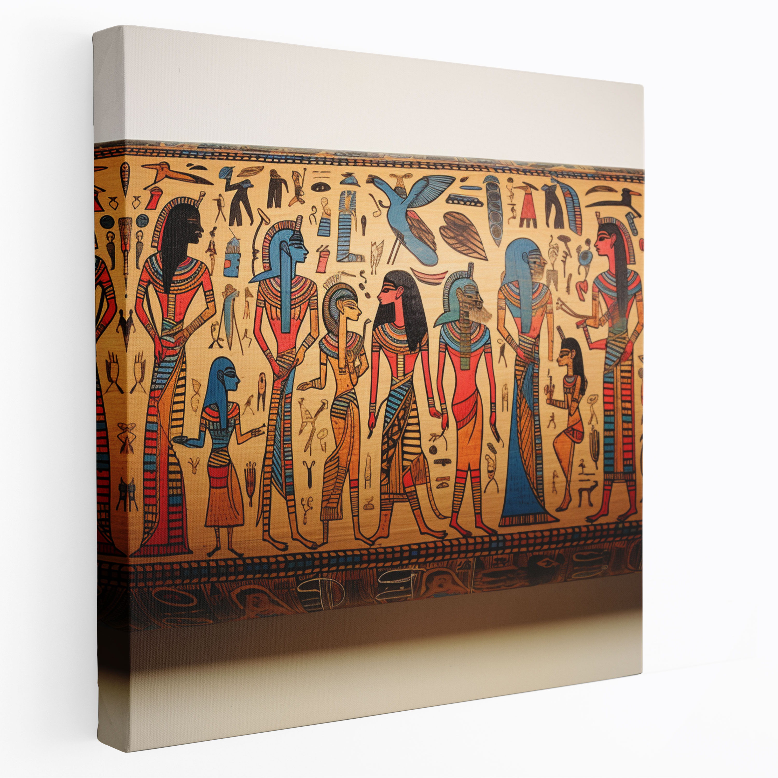 Papyrus Wall Art - Hand-Painted Ancient Egyptian Gods Canvas Print - Papyrus, Canvas Print, Canvas Wall Art, Wall Decoration