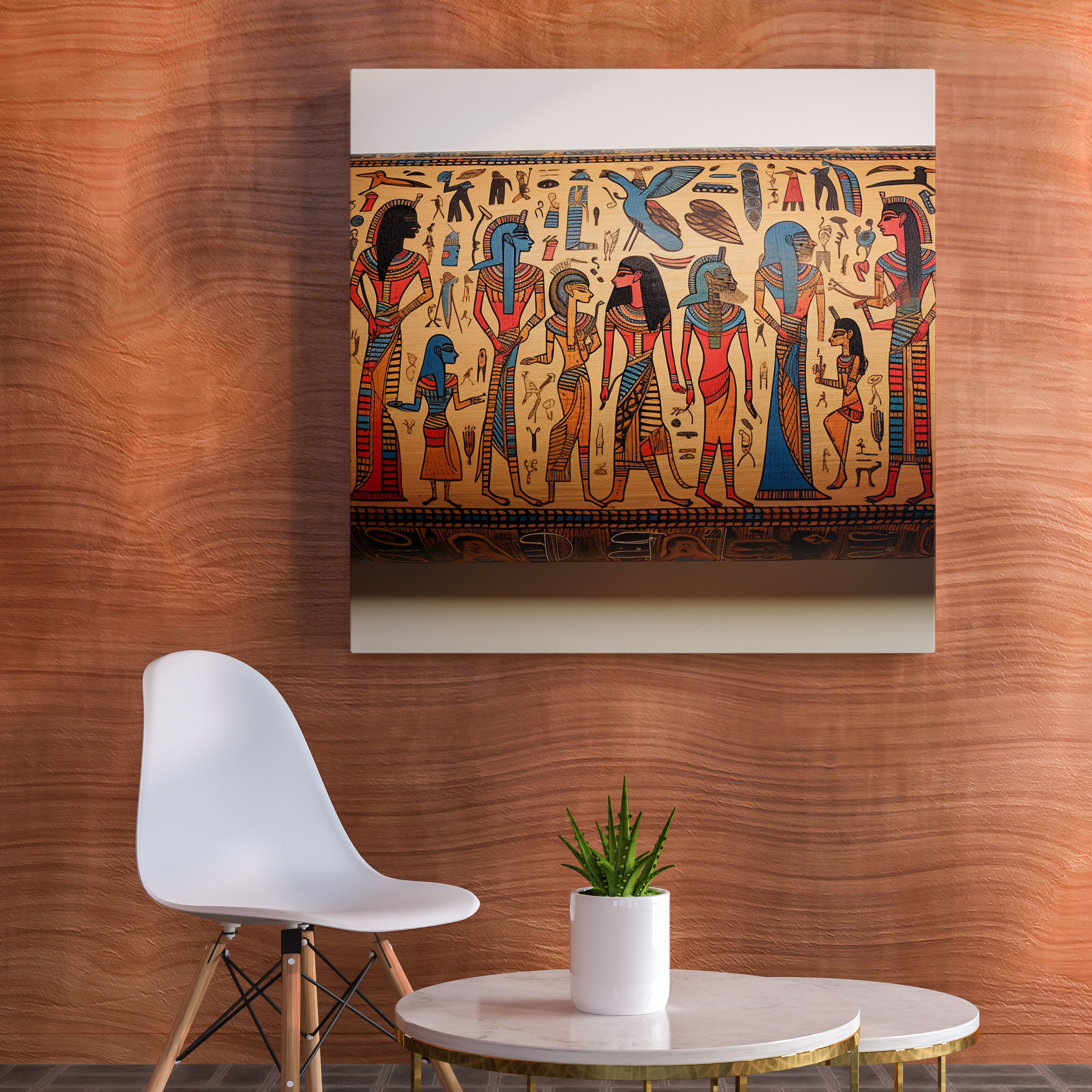 Papyrus Wall Art - Hand-Painted Ancient Egyptian Gods Canvas Print - Papyrus, Canvas Print, Canvas Wall Art, Wall Decoration