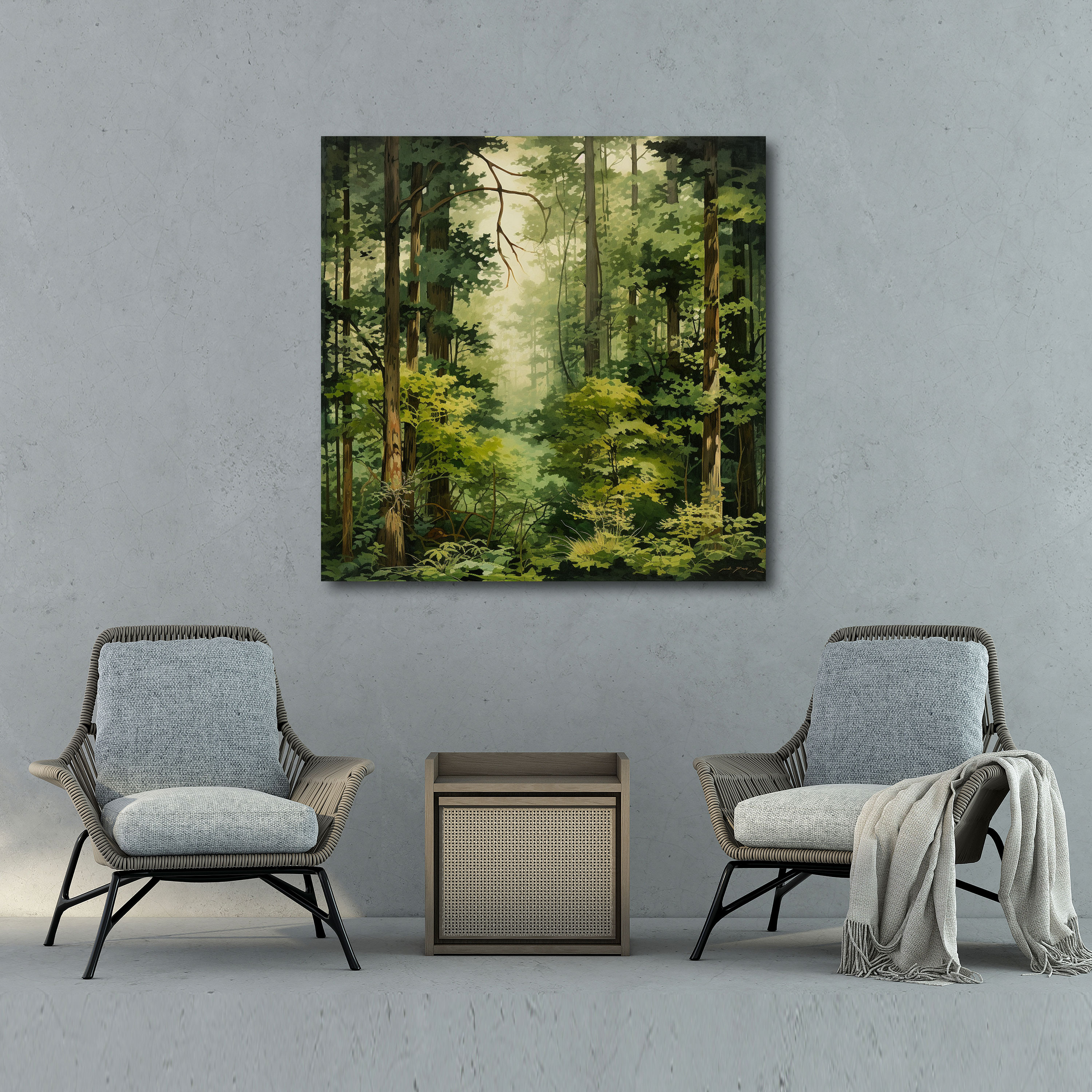 Papyrus Wall Art - Green Forest Canvas Print - Papyrus, Wall Art, Nature, Home Decoration