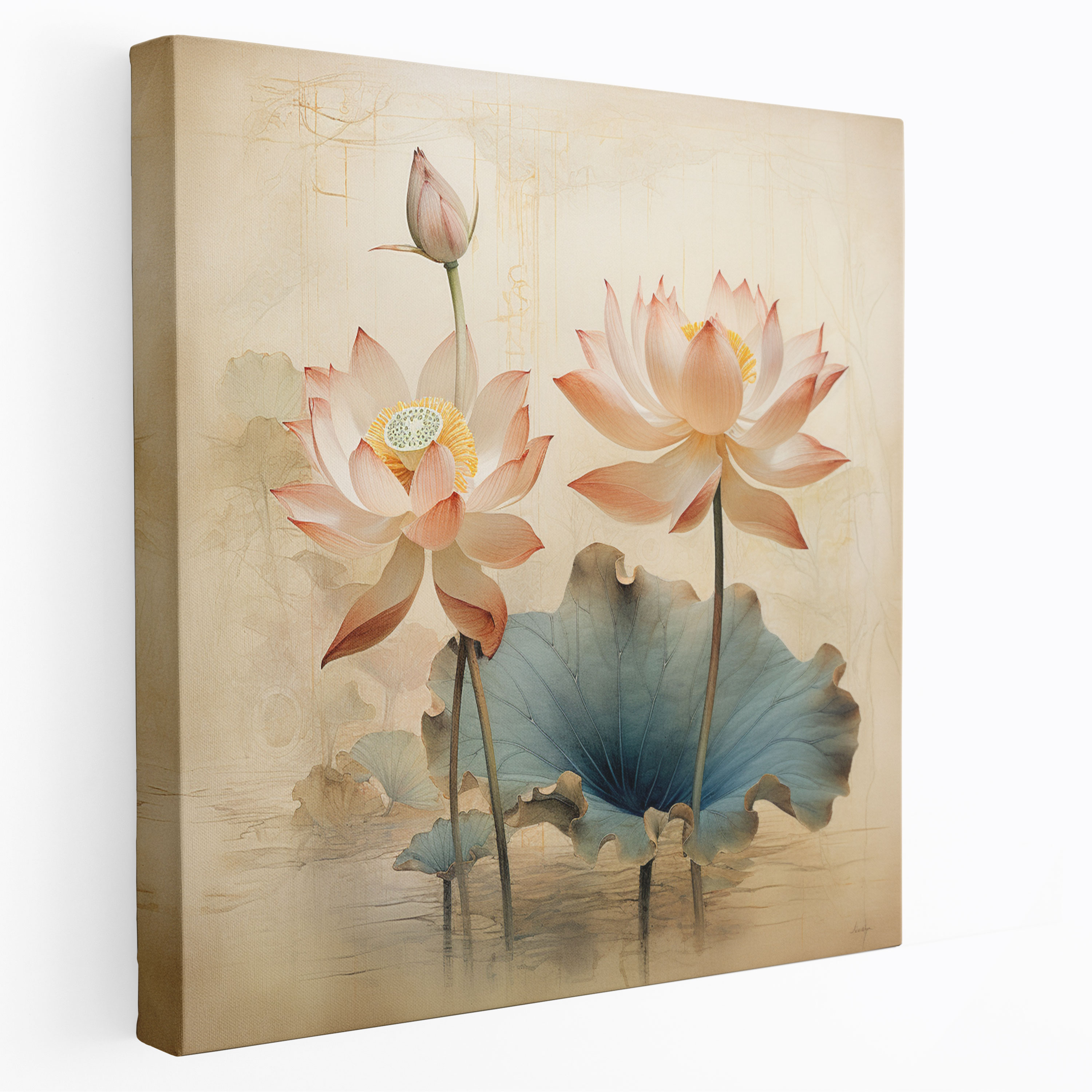 Papyrus Wall Art - Lotus Flower Canvas Print - Papyrus, Home Decoration, Serenity, Canvas Wall Art