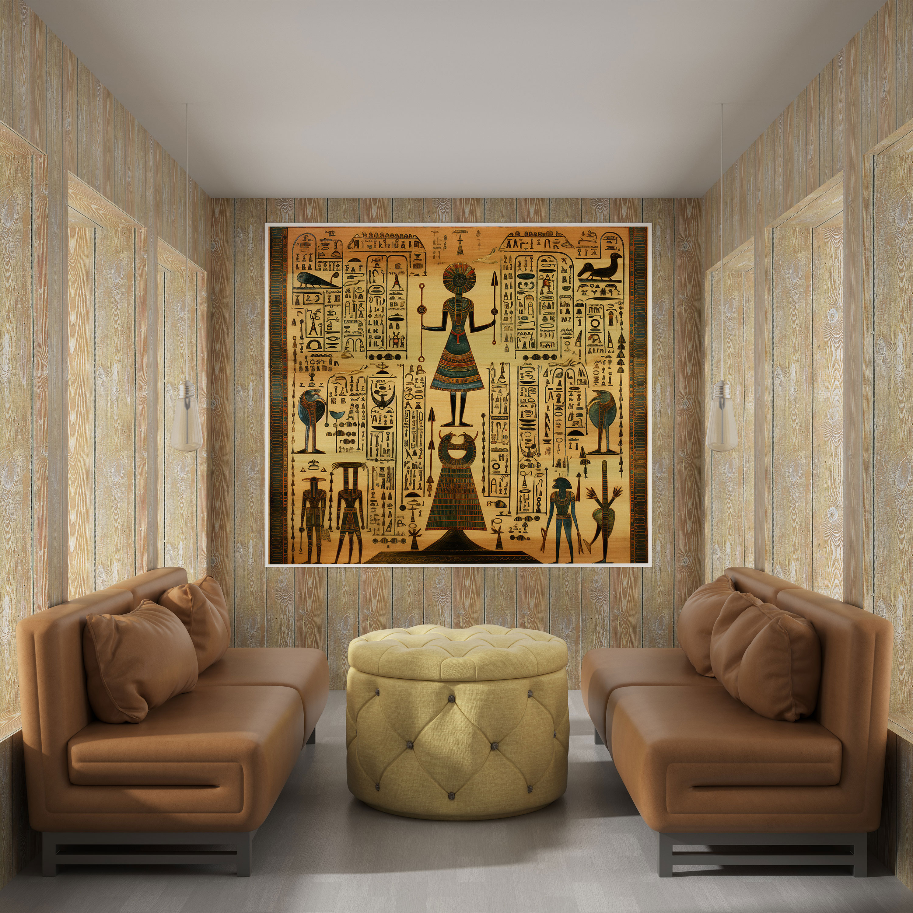 Papyrus Canvas Print - Ancient Egyptian Symbols Wall Art - Papyrus, Hieroglyphics, Home Decoration, Papyrus