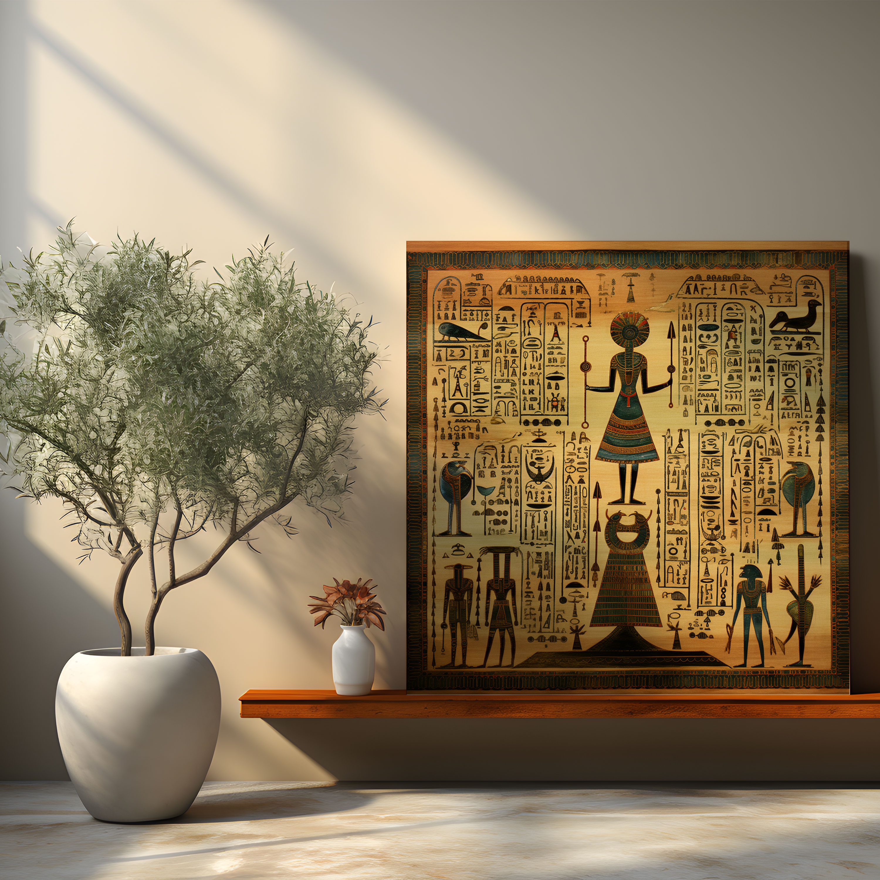 Papyrus Canvas Print - Ancient Egyptian Symbols Wall Art - Papyrus, Hieroglyphics, Home Decoration, Papyrus
