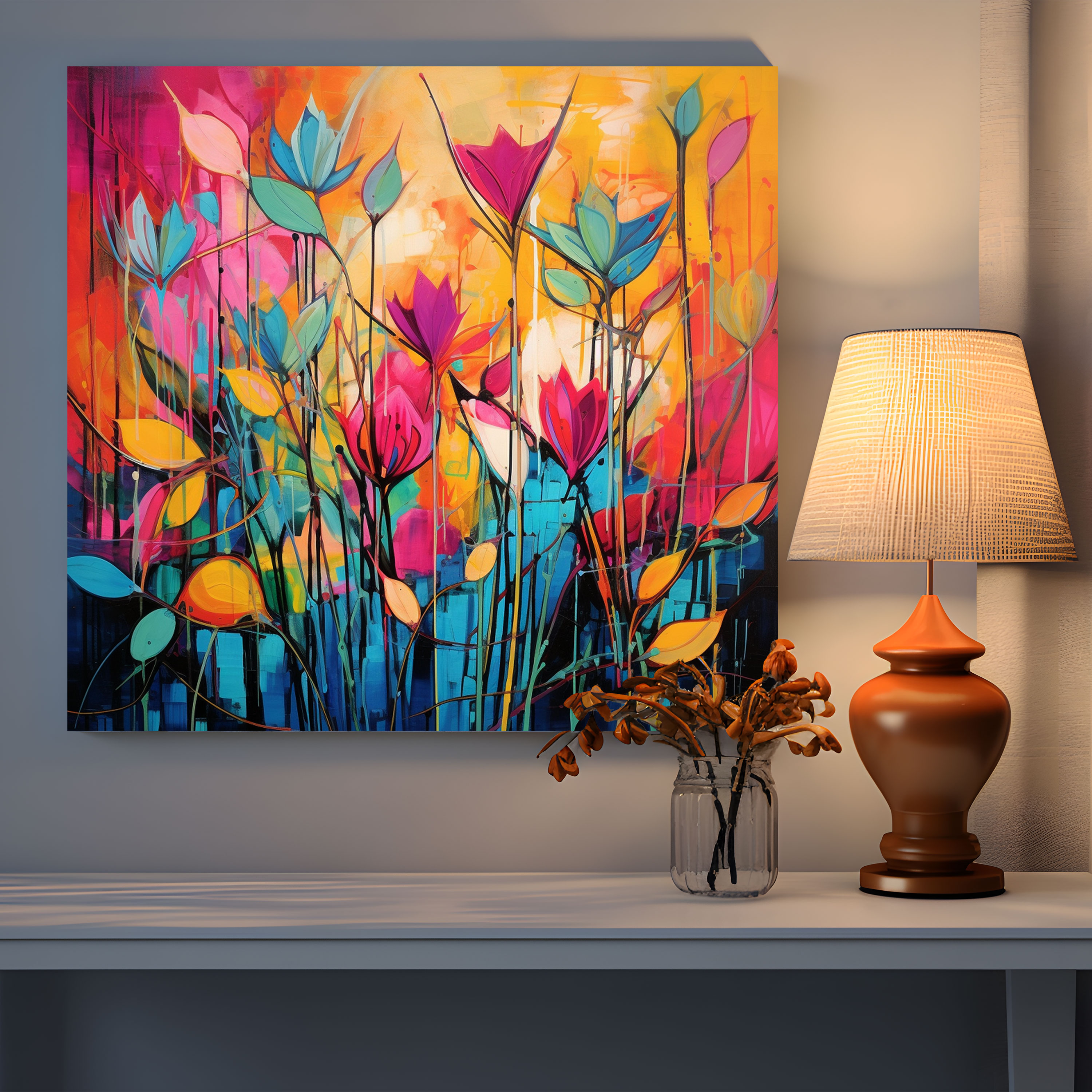 Papyrus Canvas Wall Art - Abstract Papyrus Inspiration - Papyrus, Vibrant Colors, Home Decoration, Papyrus