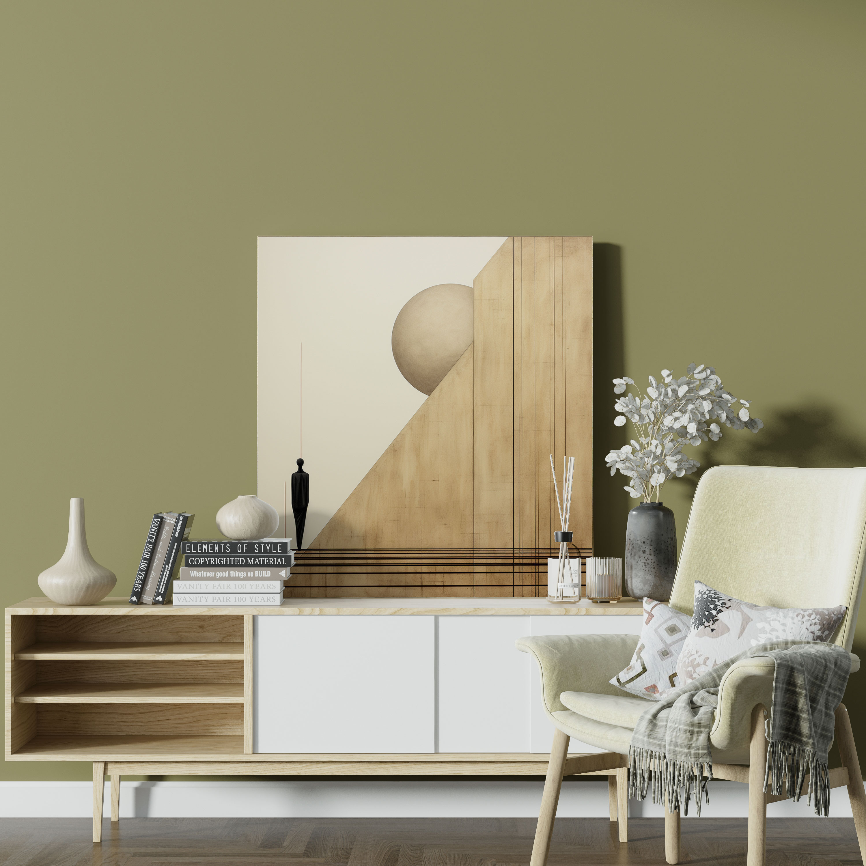 Papyrus Wall Art - Minimalist Contemporary Canvas Print - Papyrus, Sophisticated, Home Decoration, Contemporary Art