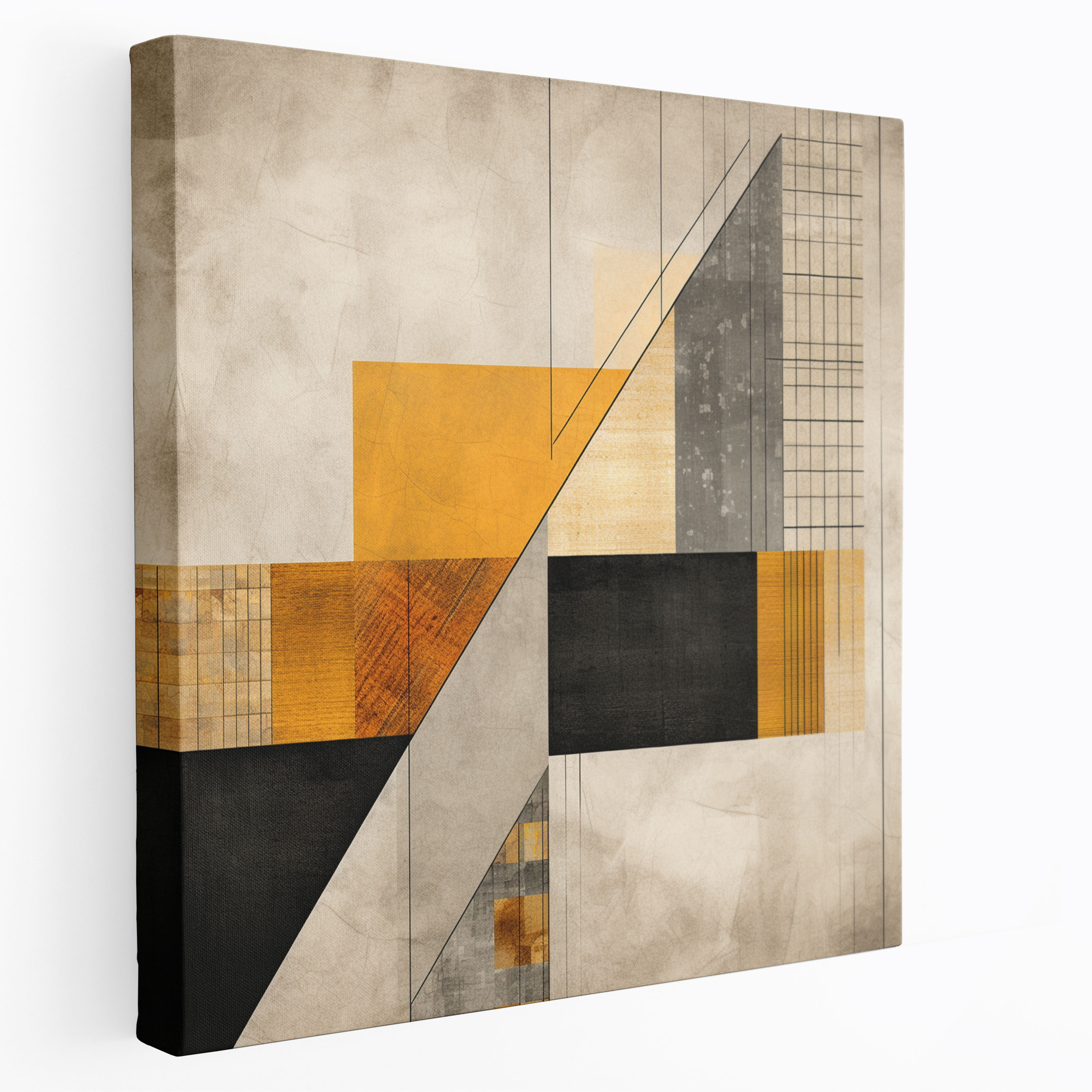 Papyrus Wall Art - Geometric Fusion Canvas Print - Papyrus, Ancient Textures, Canvas Print, Wall Art