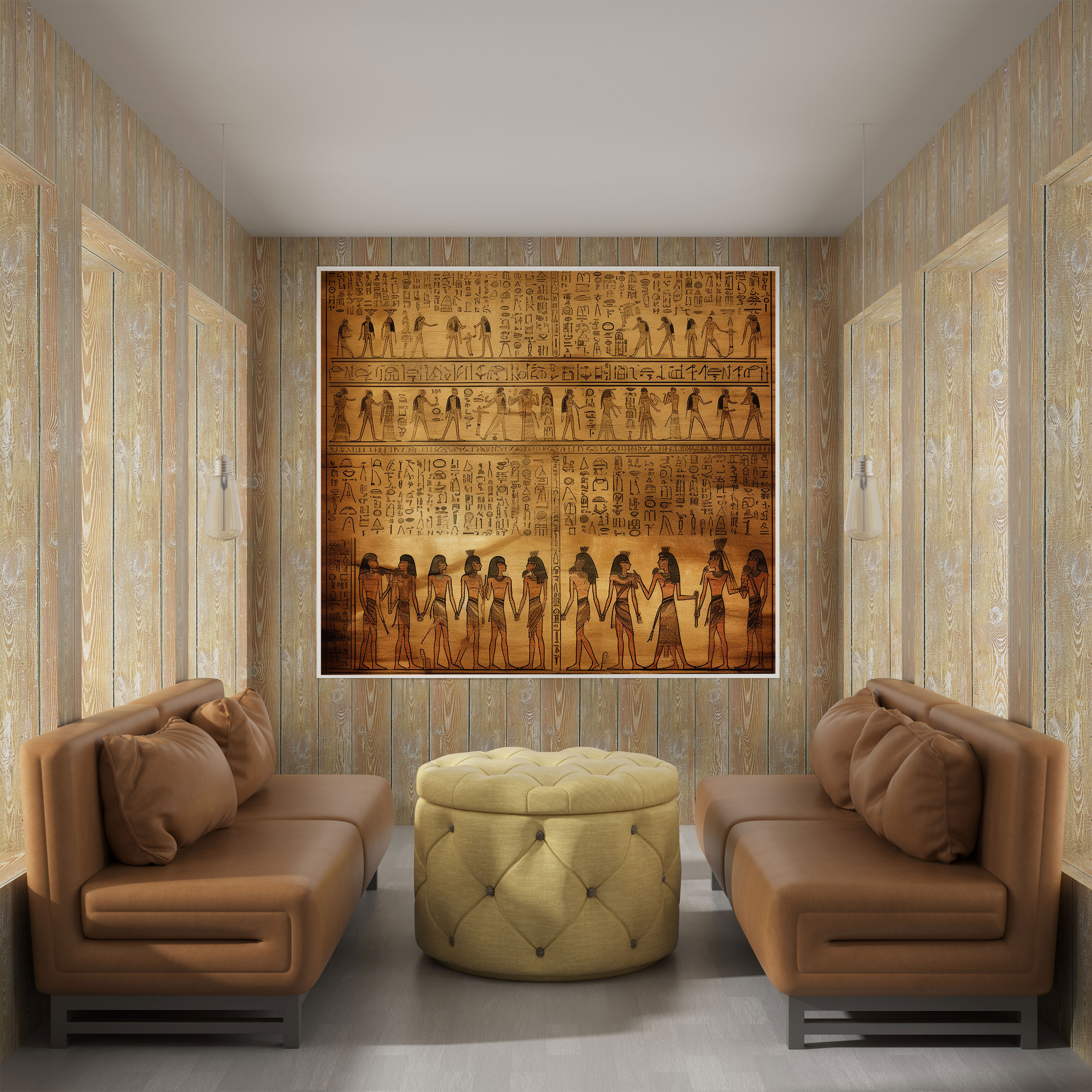 Papyrus Canvas Print - Ancient Egyptian Hieroglyphs - Papyrus, Canvas Print, Home Decoration, Canvas Wall Art