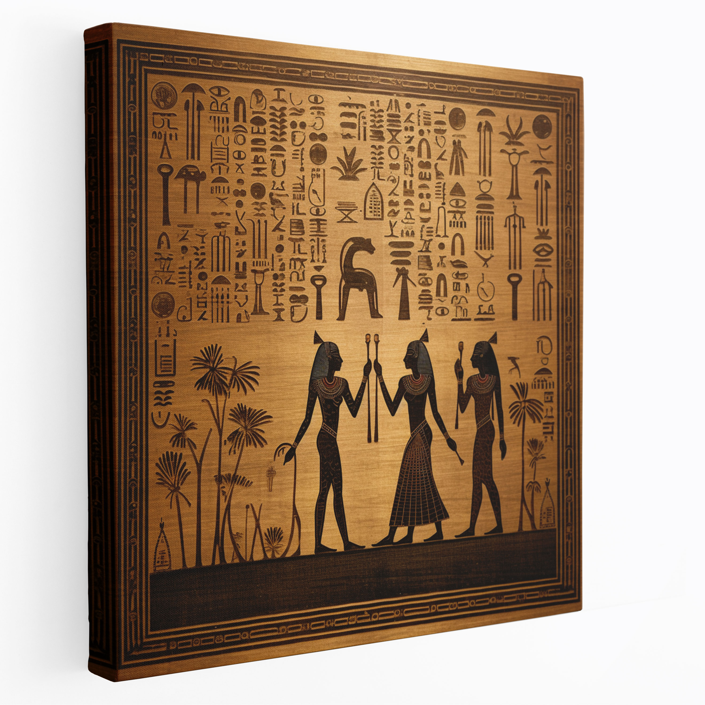 Hieroglyphic Spell Papyrus Wall Decoration - Papyrus, Ancient Egyptian, Canvas, Ancient Wisdom