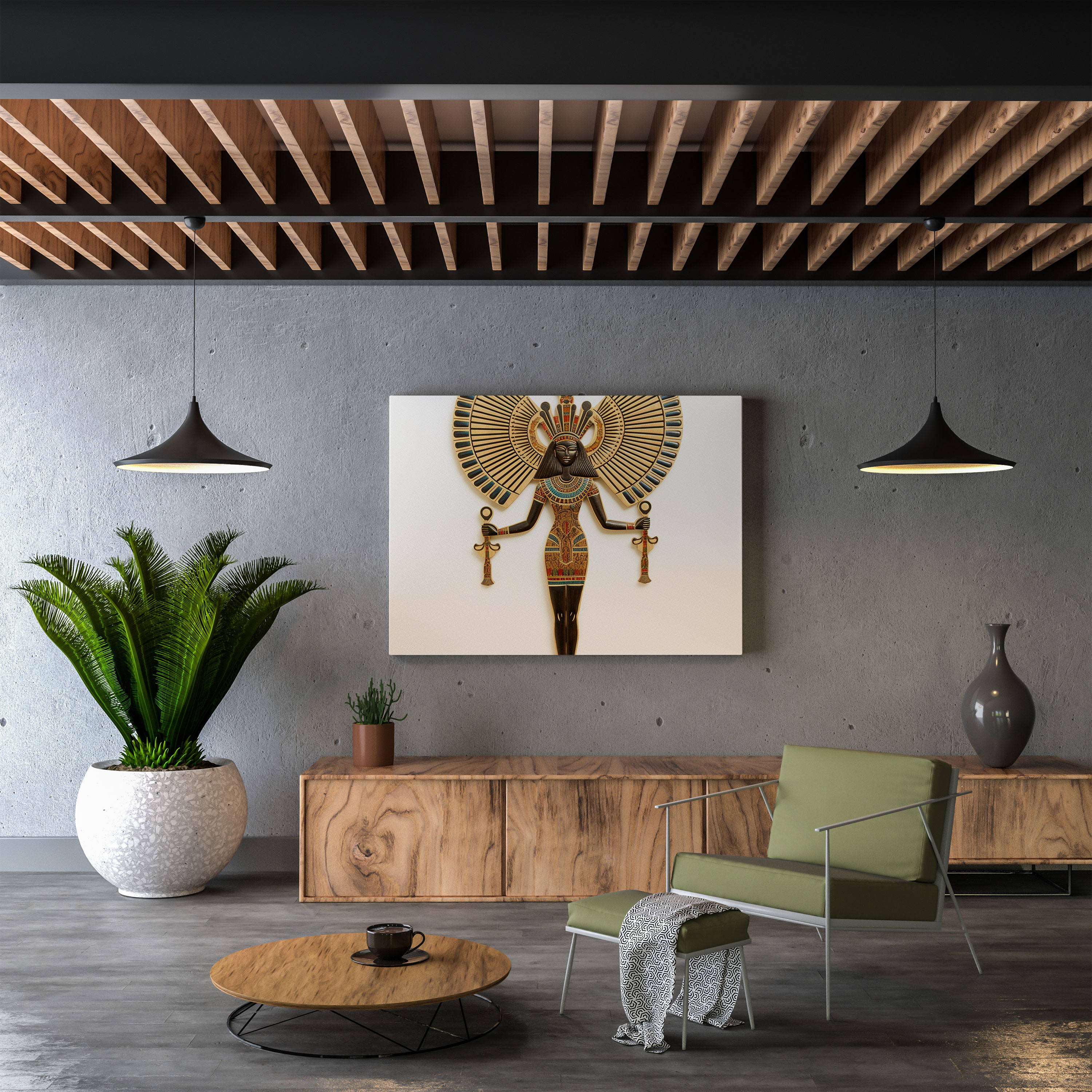 Papyrus Wall Decoration - Goddess Isis - Papyrus, Home Decoration, Power And Grace, Egyptian Goddess Isis